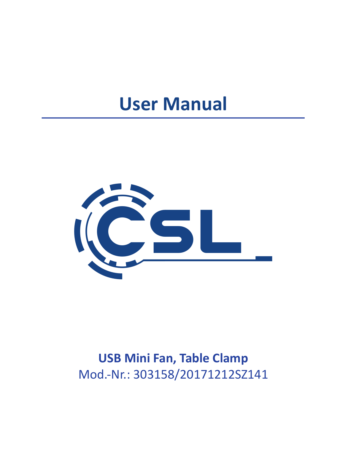 CSL 303158 User Manual