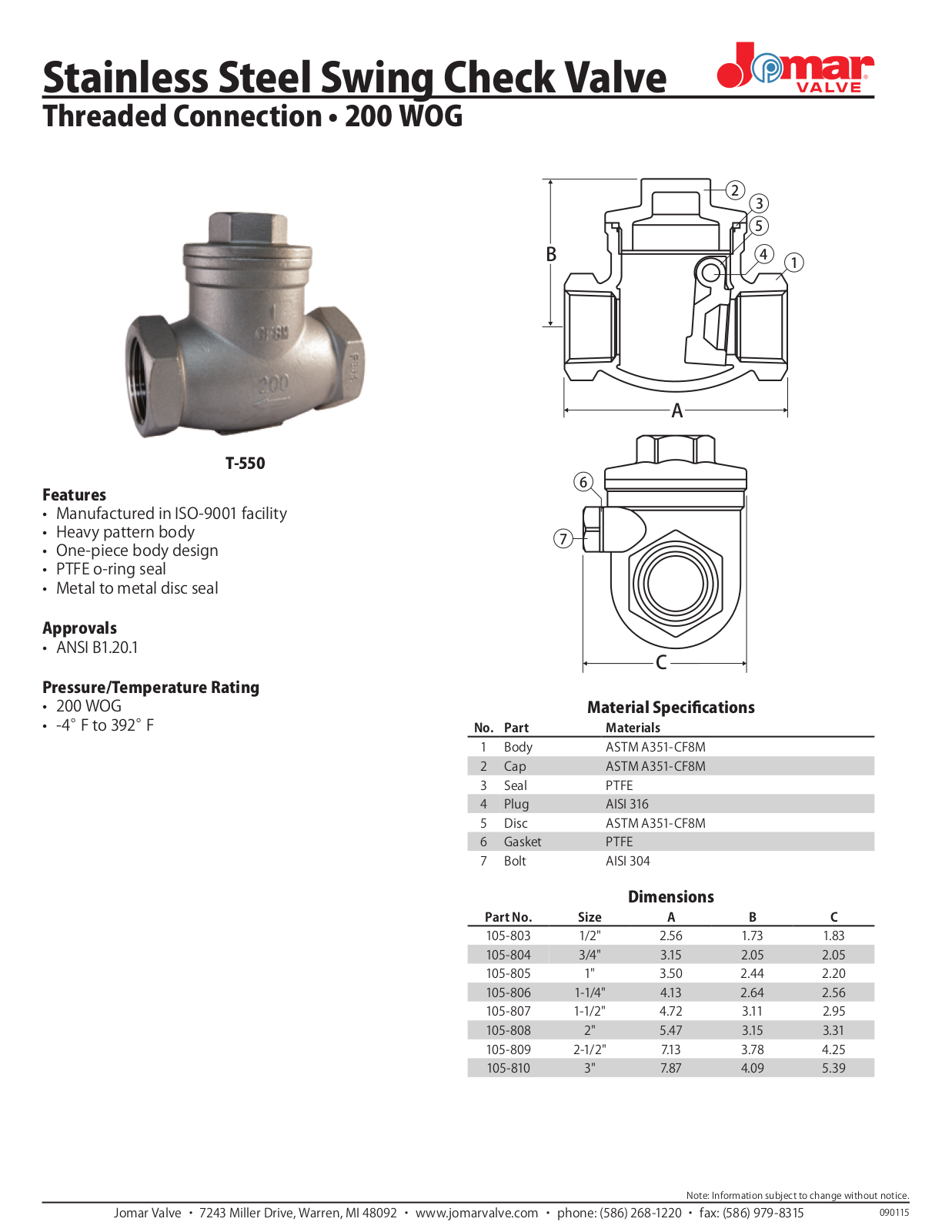 Jomar T-550 User Manual