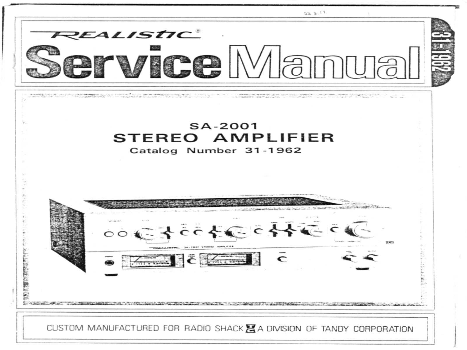 Realistic SA-2001 Service manual