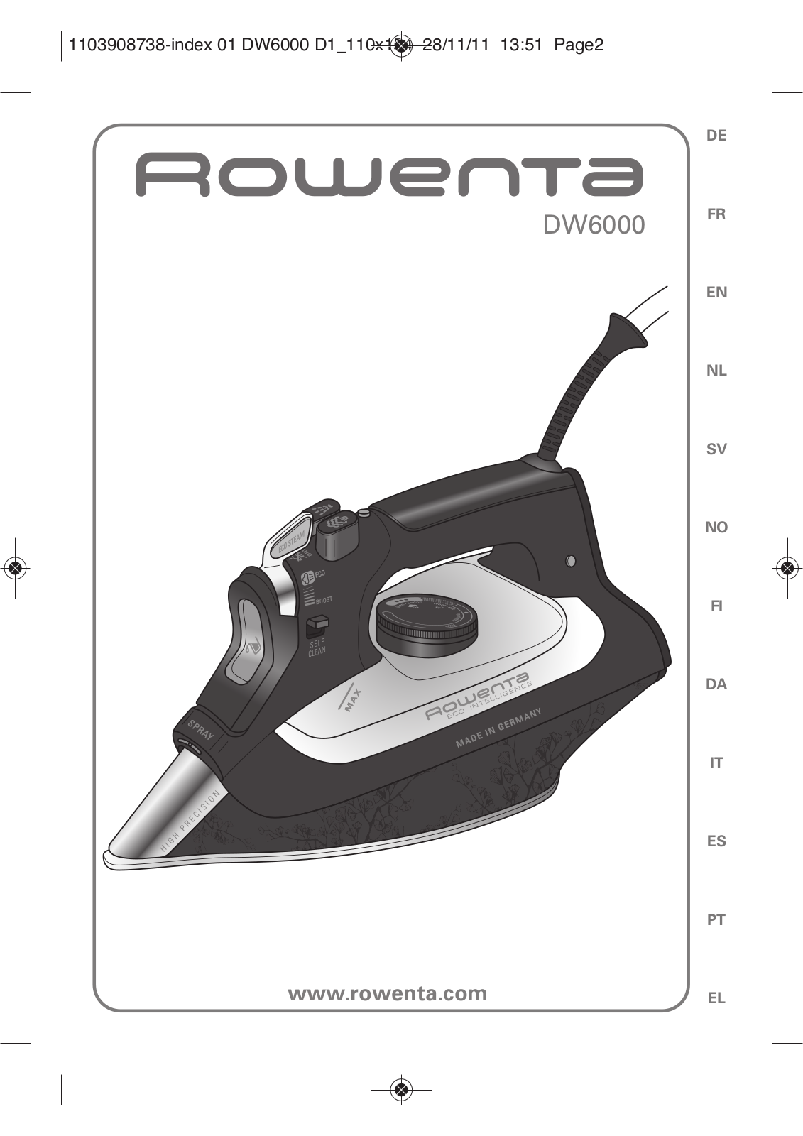 ROWENTA DW6010 User Manual