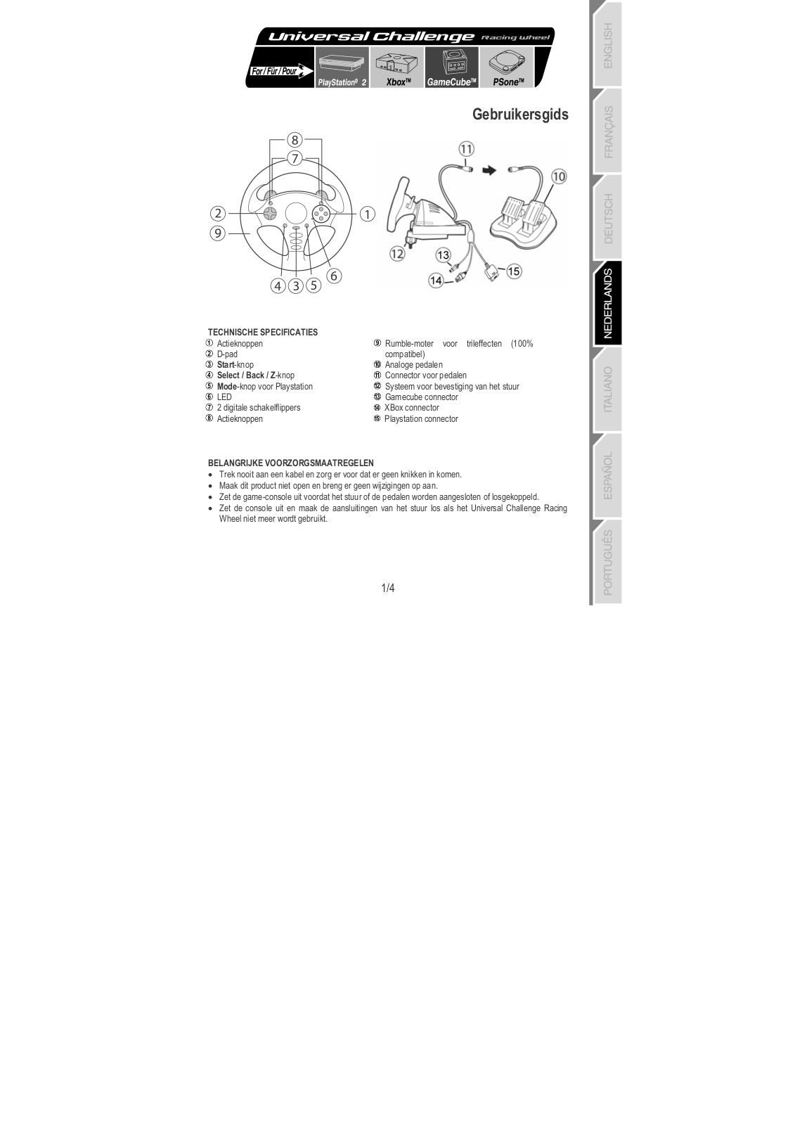 Thrustmaster UNIVERSAL CHALLENGE RACING WHEEL User Manual