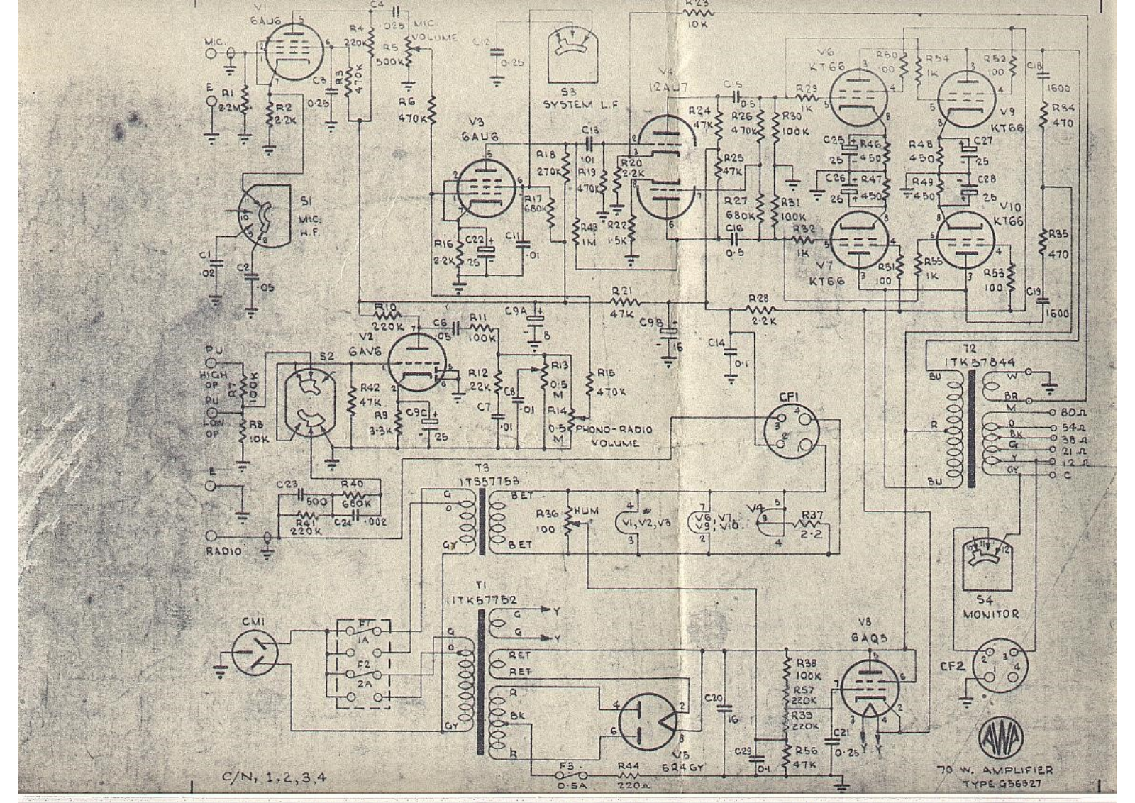 Other A AWA-70Watt Schematic - ManualMachine.com