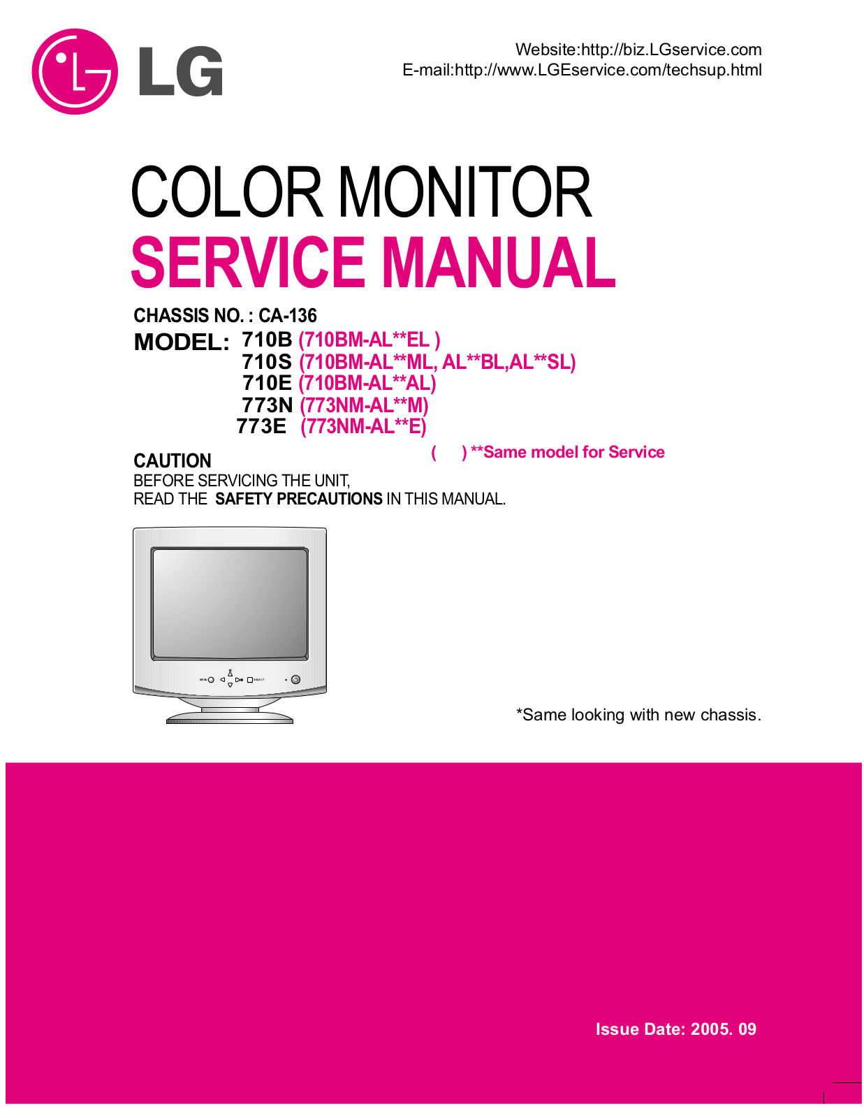 LG 710B, 710S, 710E, 773N, 773E Schematic