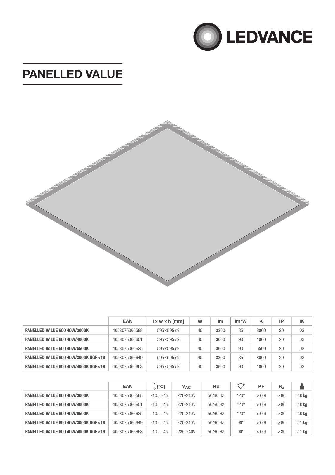 OSRAM Paneled Value 600 User Manual