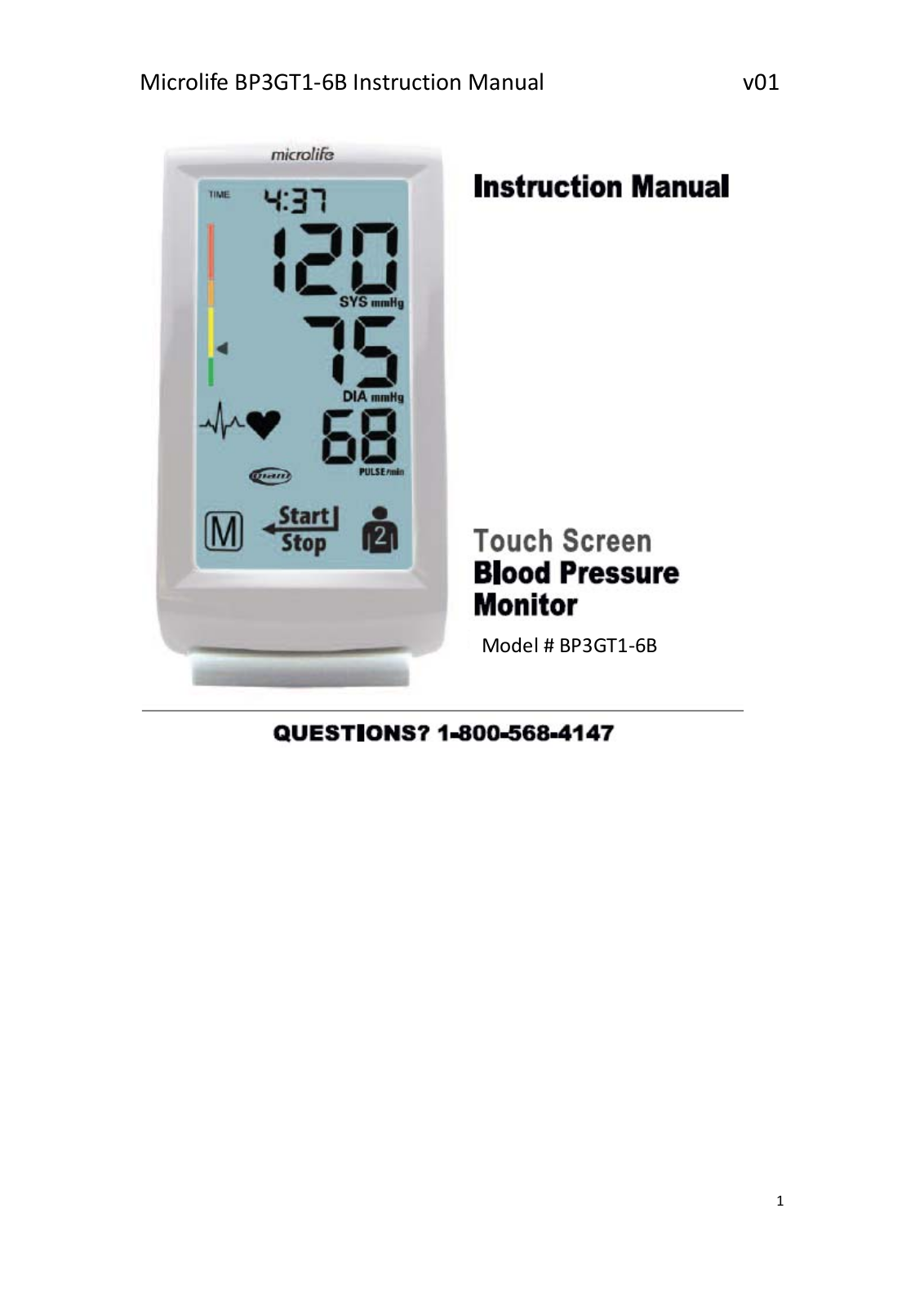 Microlife BP3GT1 6B User Manual