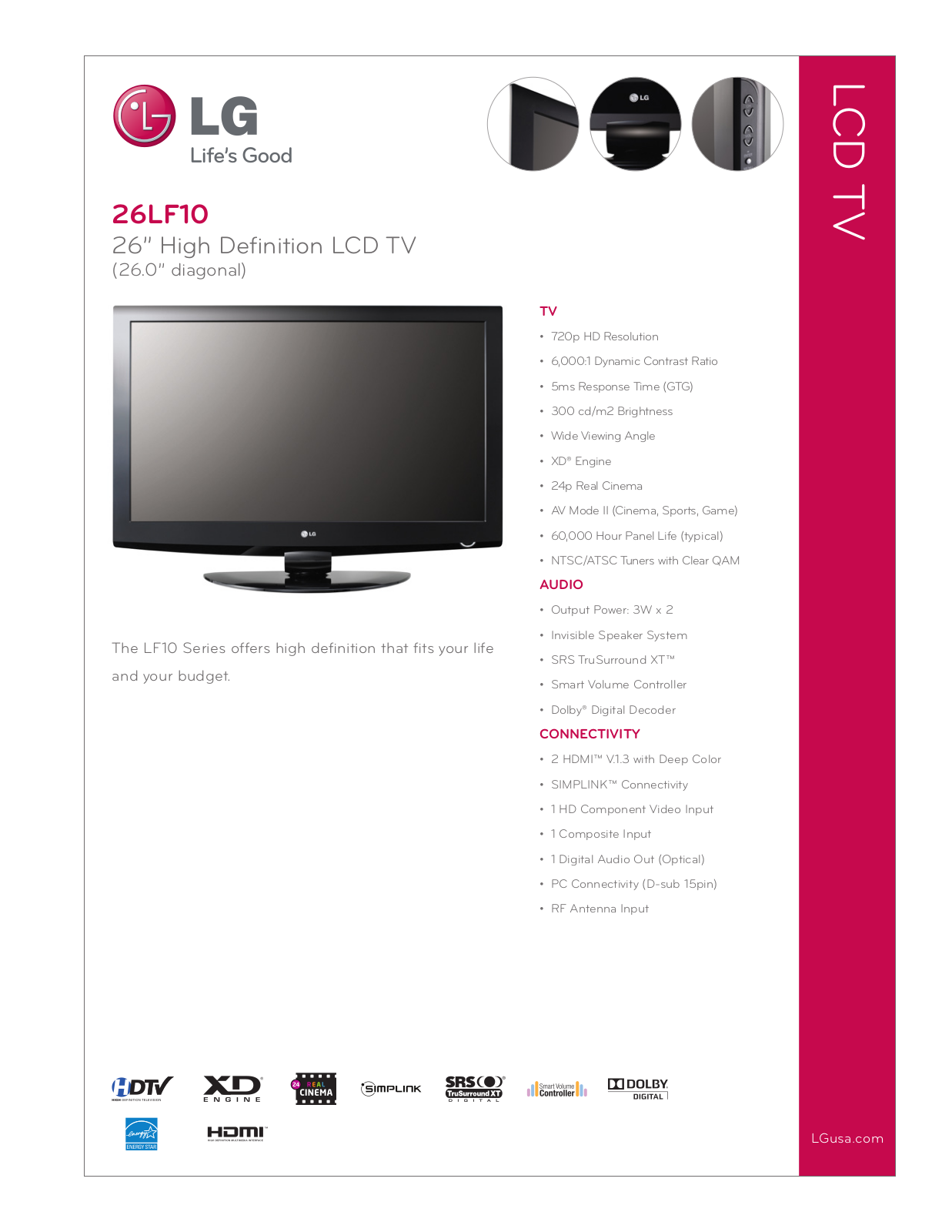 LG 26LF10 User Manual