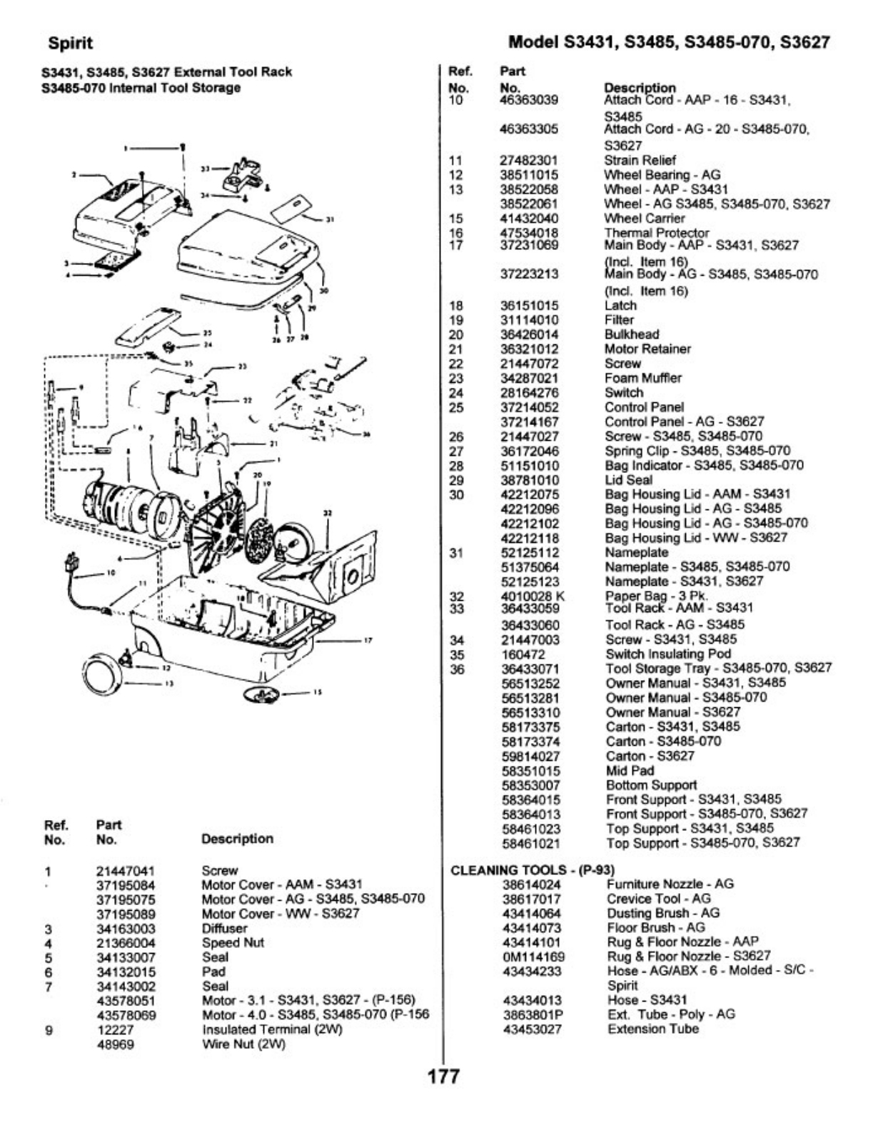 Hoover S3627, S3485, S3485-070, S3431 Owner's Manual