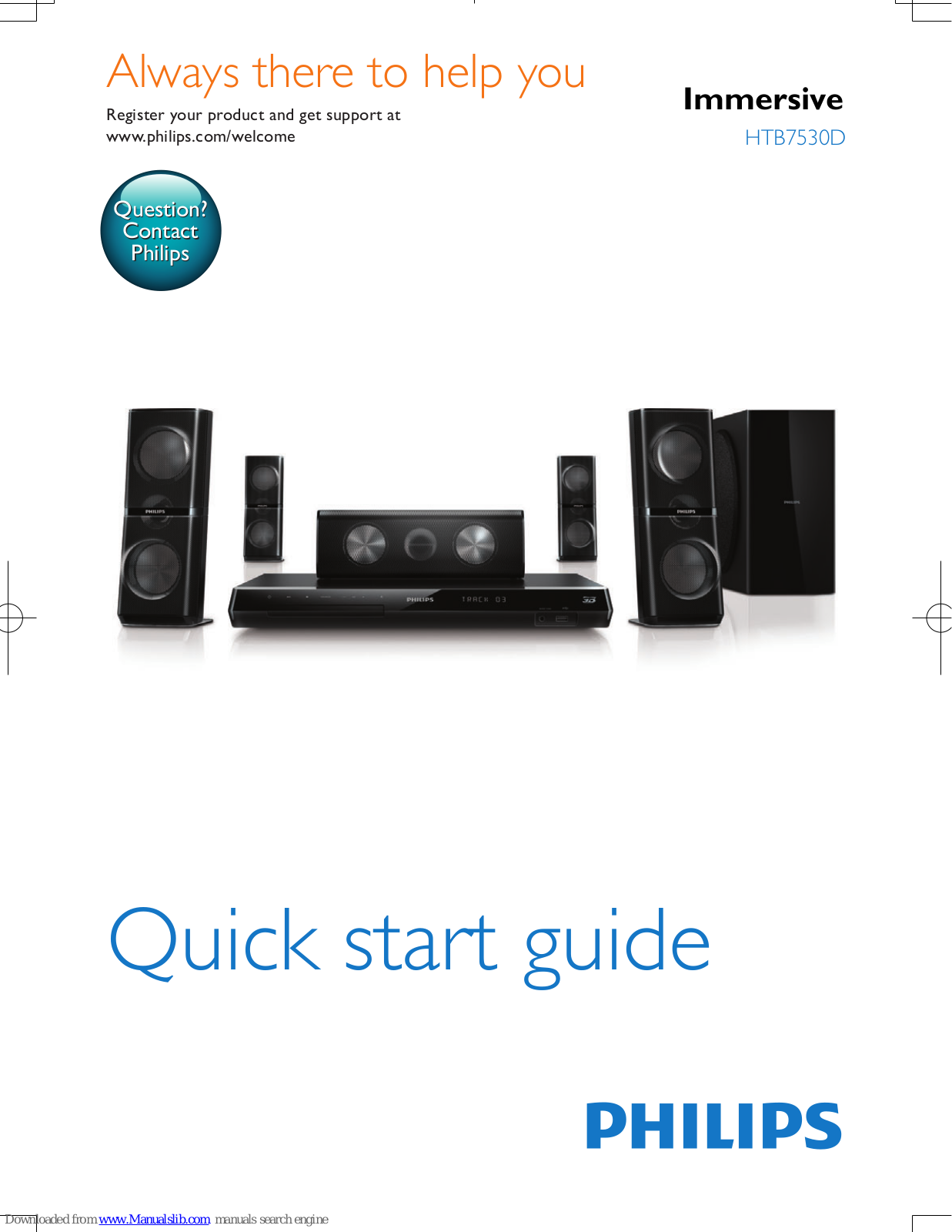 Philips Immersive HTB7530D Quick Start Manual