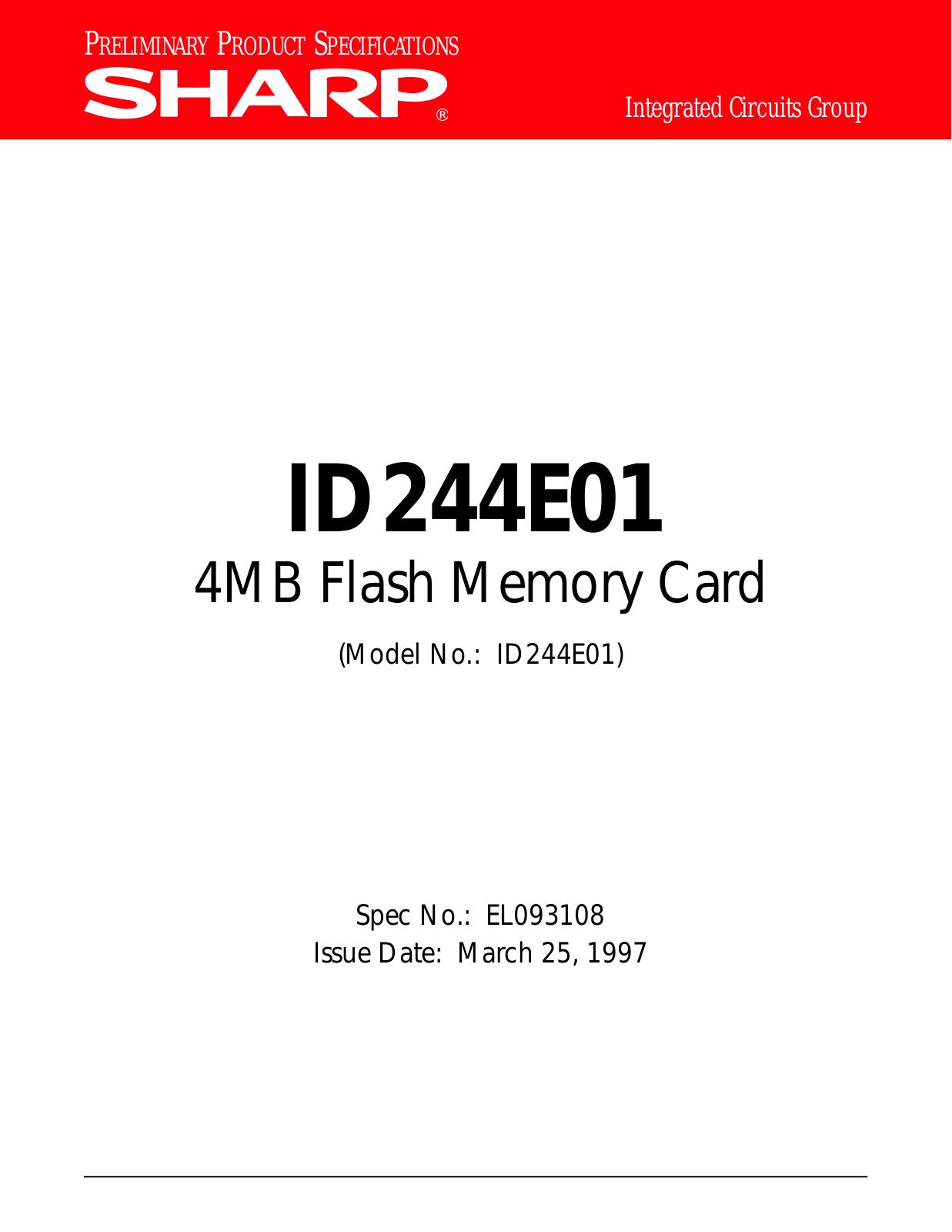 Sharp ID244E01 Datasheet