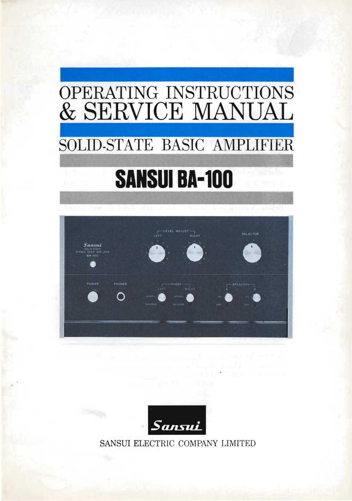 Sansui BA-100 Service Manual