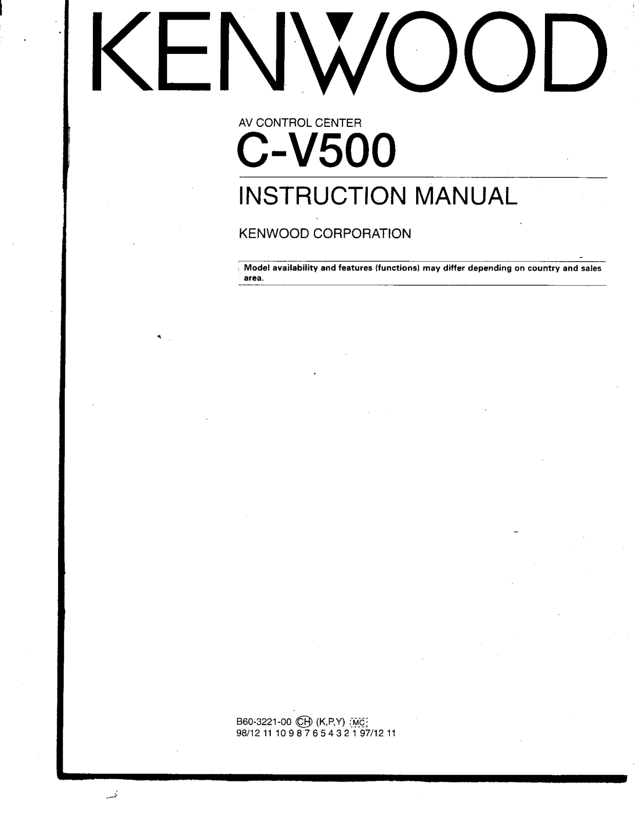 Kenwood C-V500 Instruction Manual