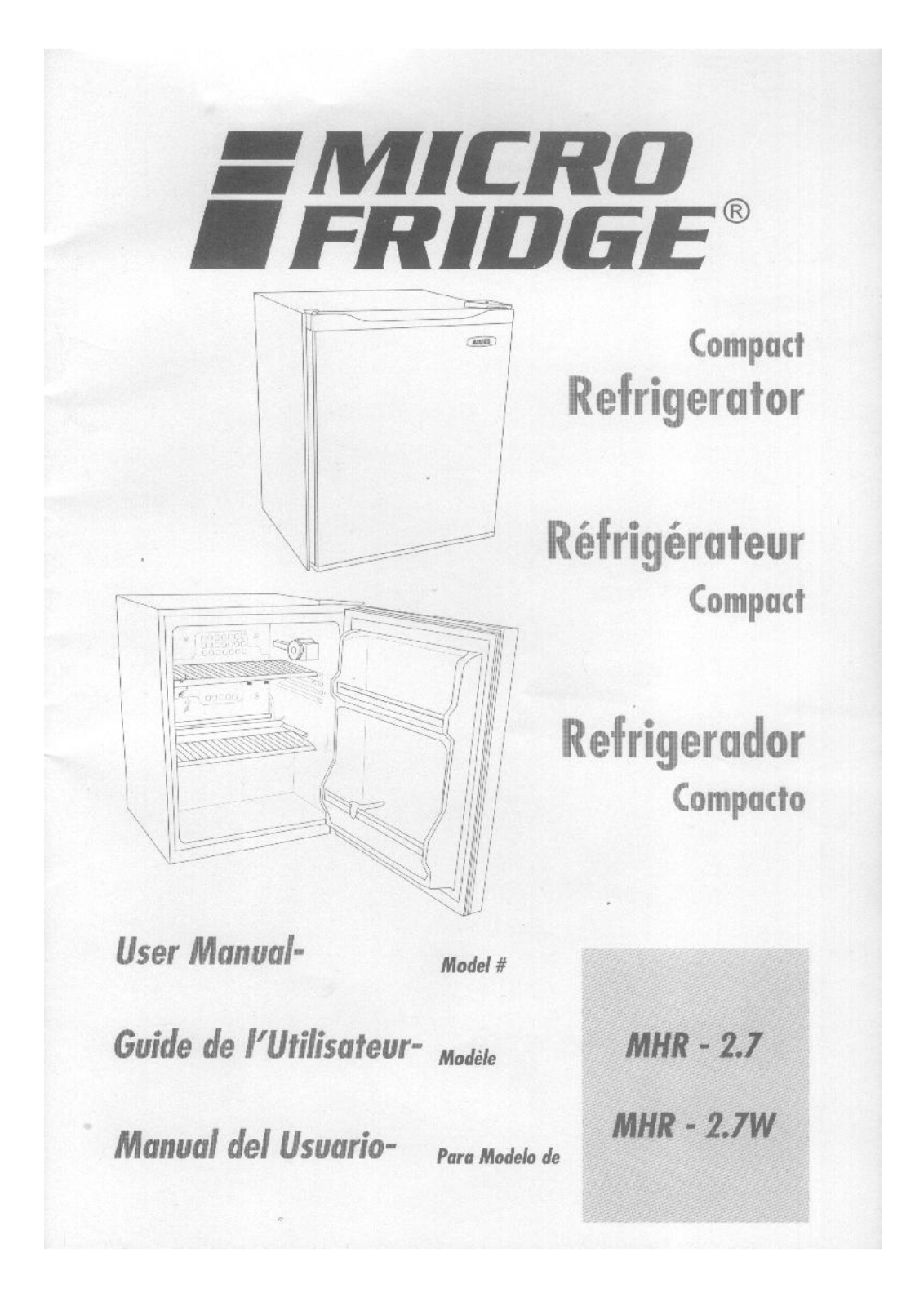 Haier MHR-2.7W, MHR-2.7 User Manual