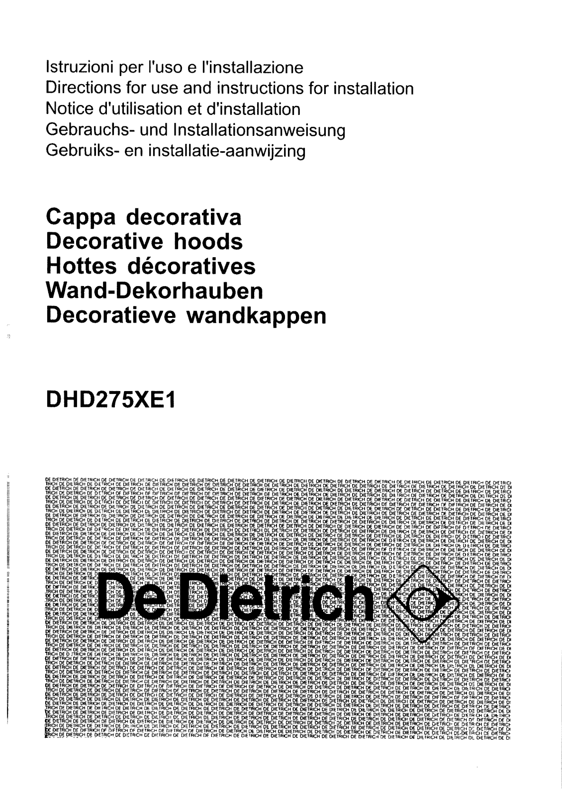 De dietrich DHD275XE1 User Manual