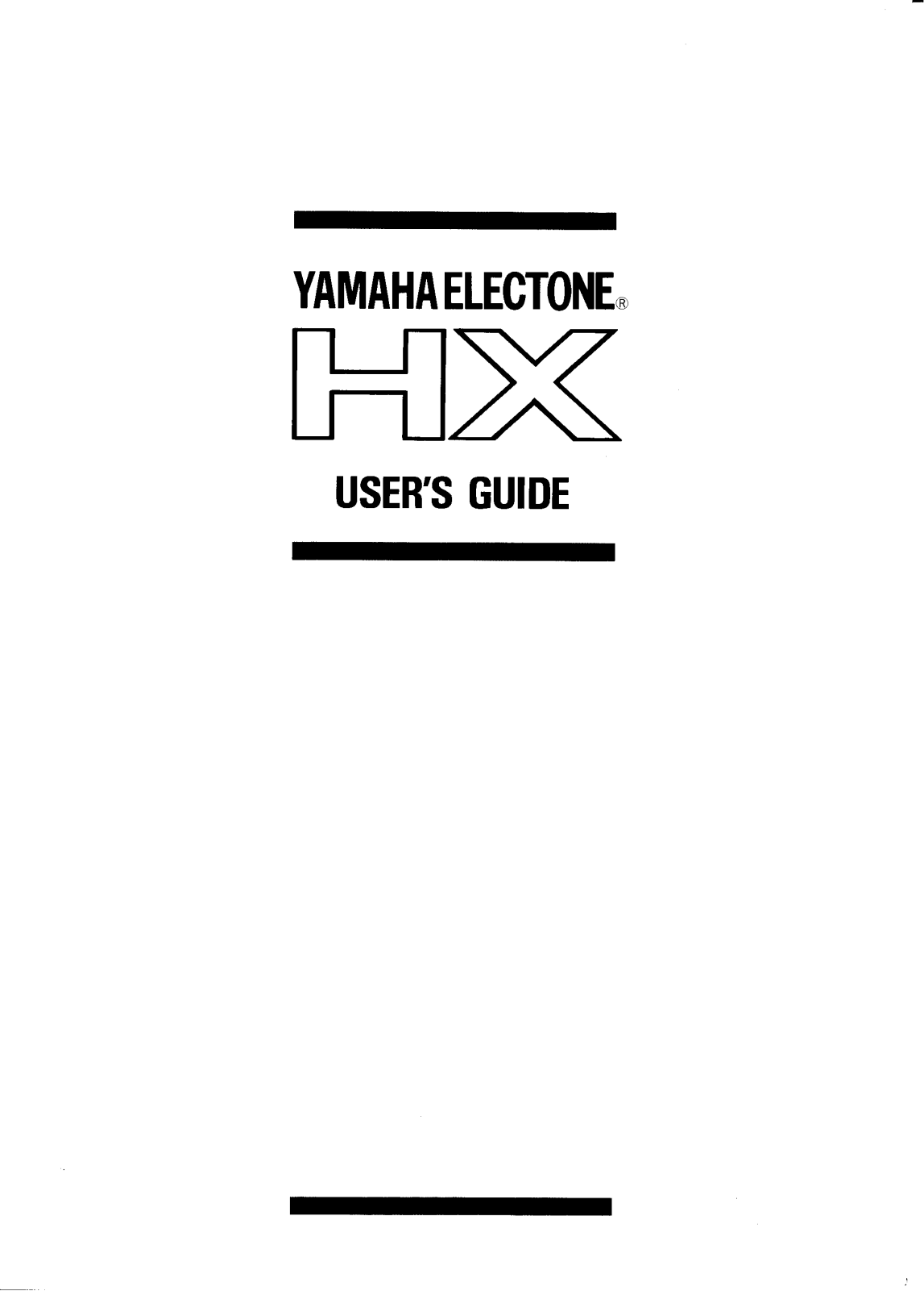 Yamaha HX-3, HX-5, HX-1 Owner's Manual