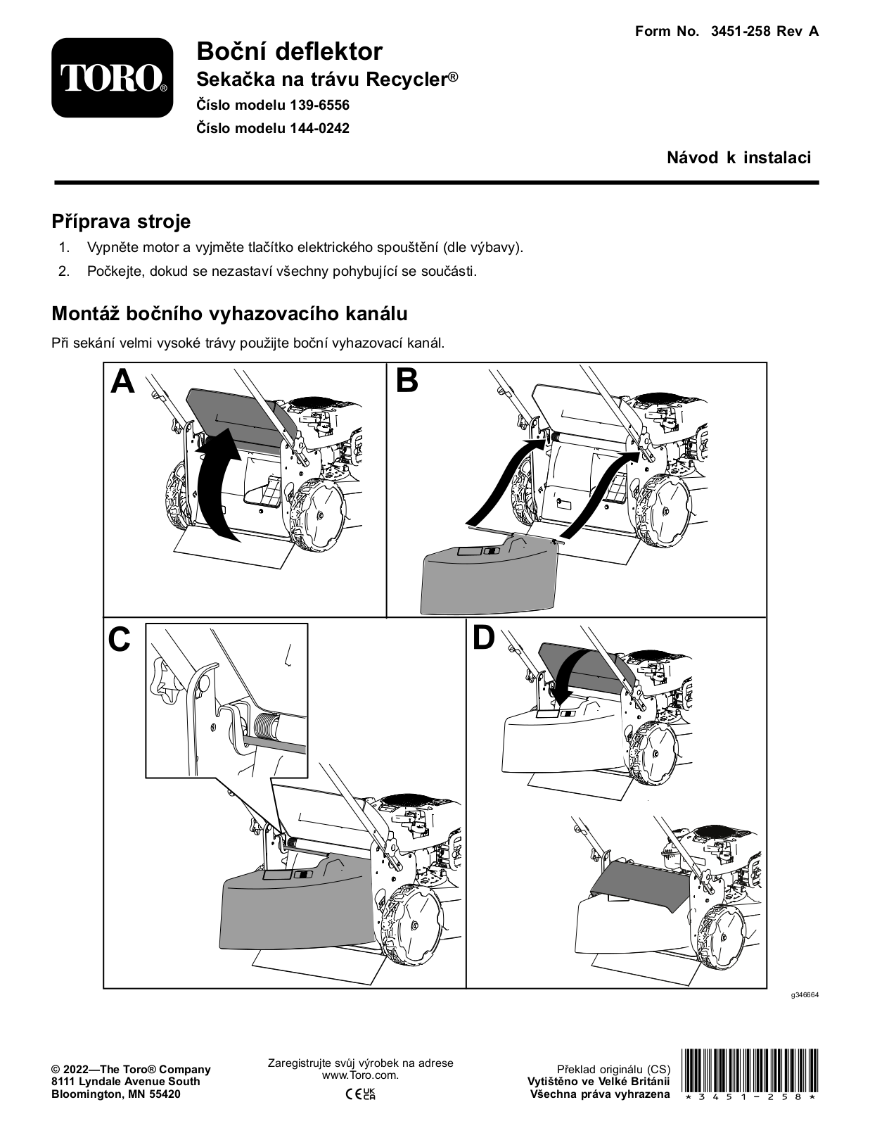 Toro 139-6556 Installation Instructions