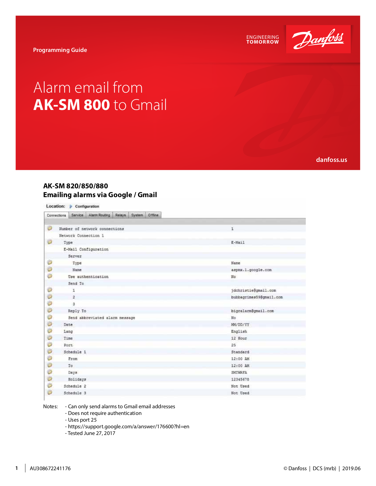 Danfoss AK-SM 800 Programming guide