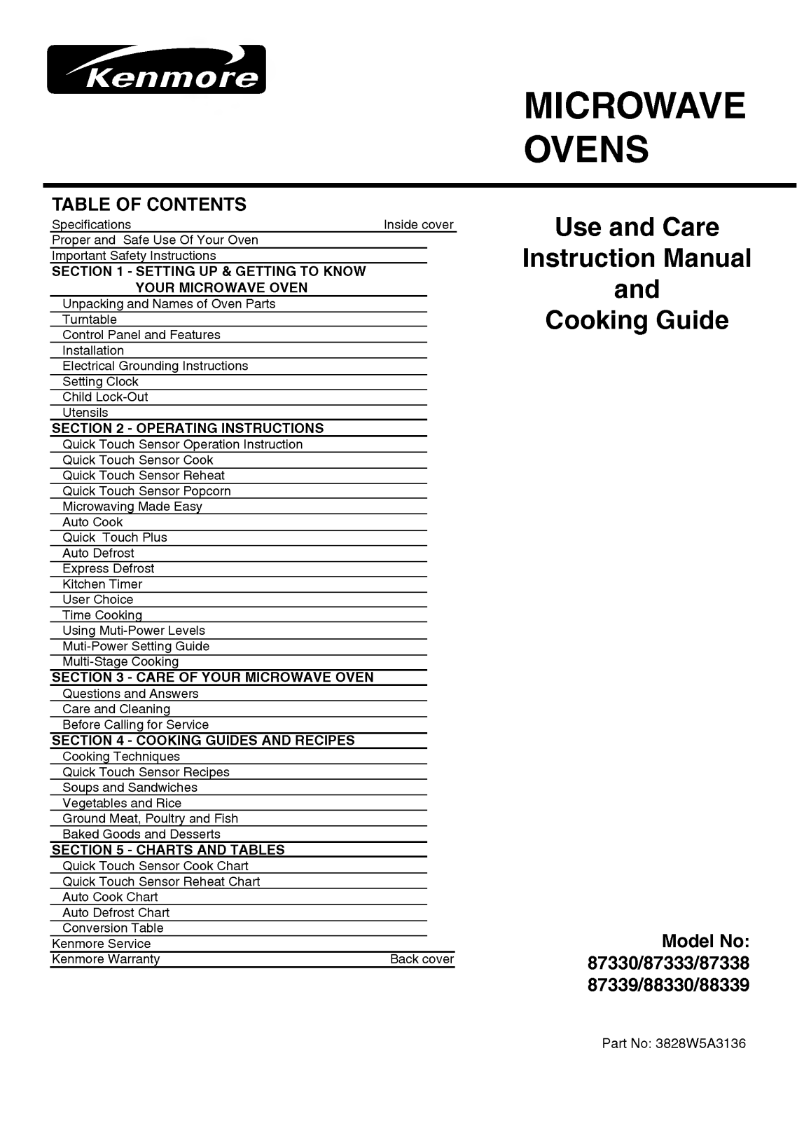 LG 87338, 87339, 88330, 87330, 87453 User Manual