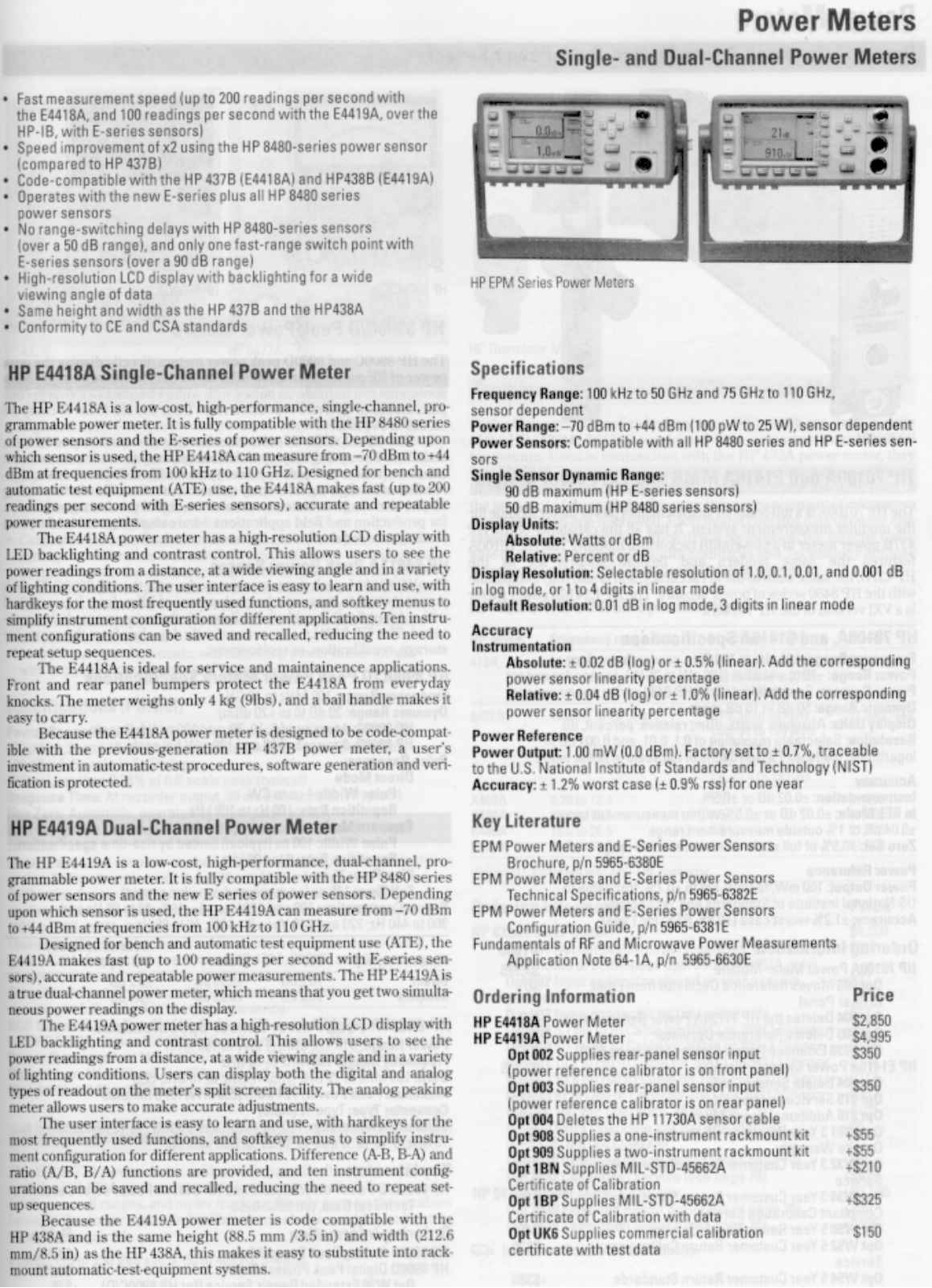 Agilent E4418A Data Sheet