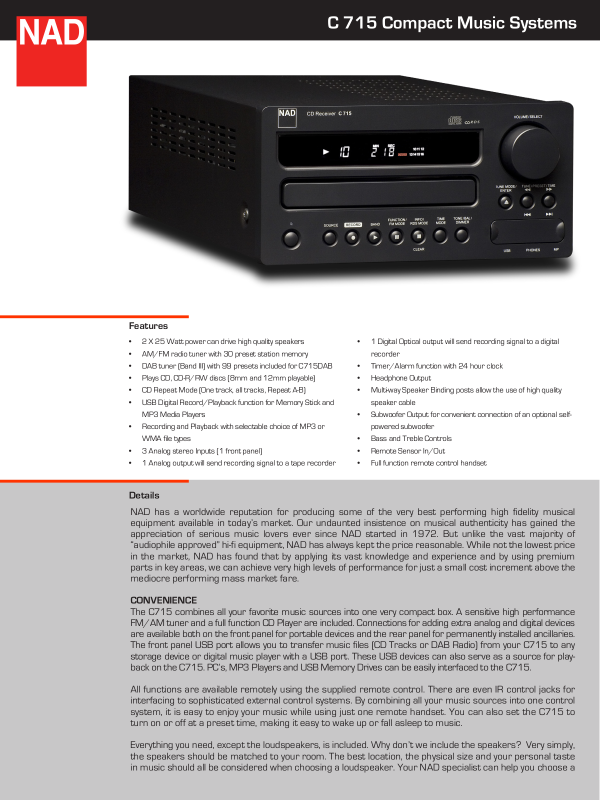 NAD C-715 Brochure