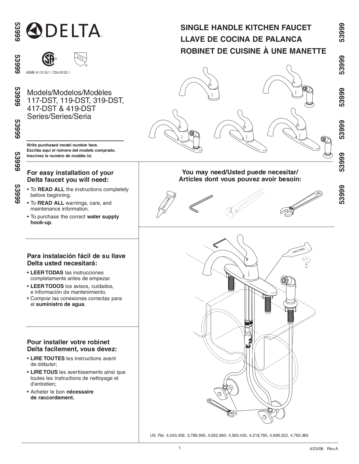 Delta 417-DST, 117-DST User Manual