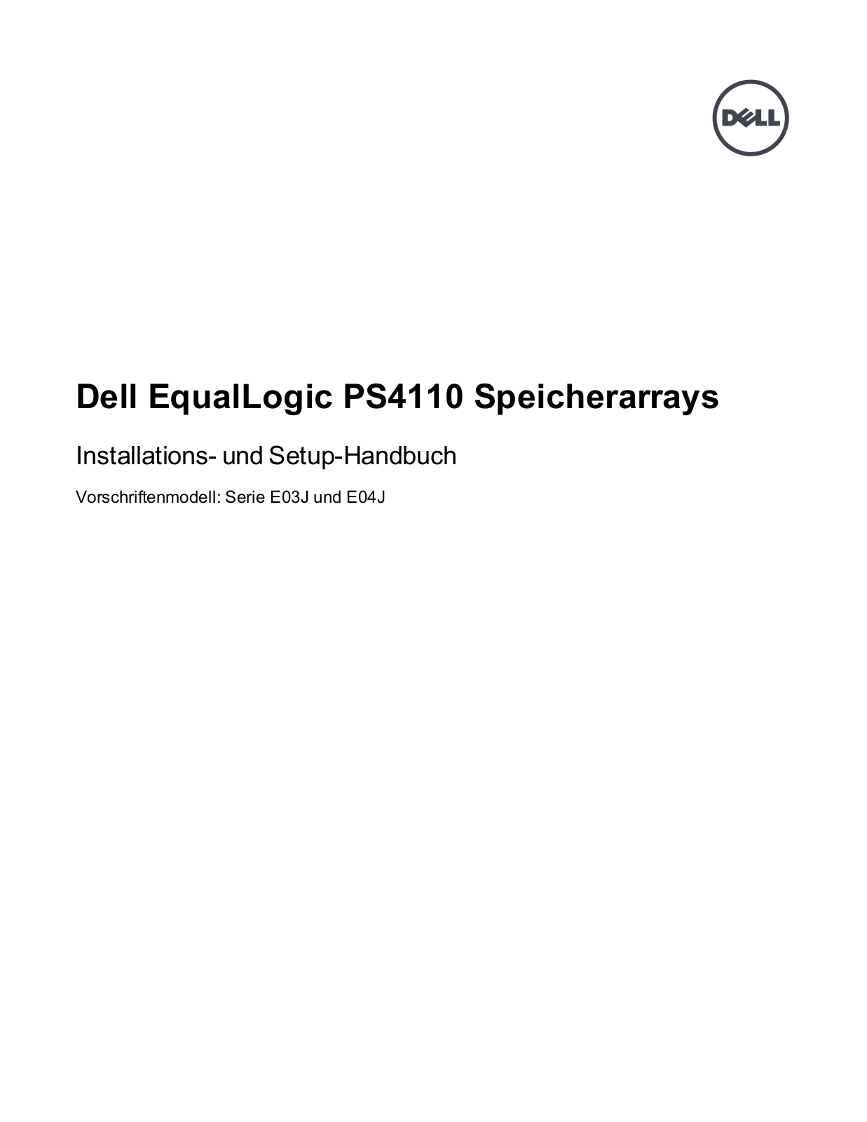 Dell EqualLogic PS4110E User Manual