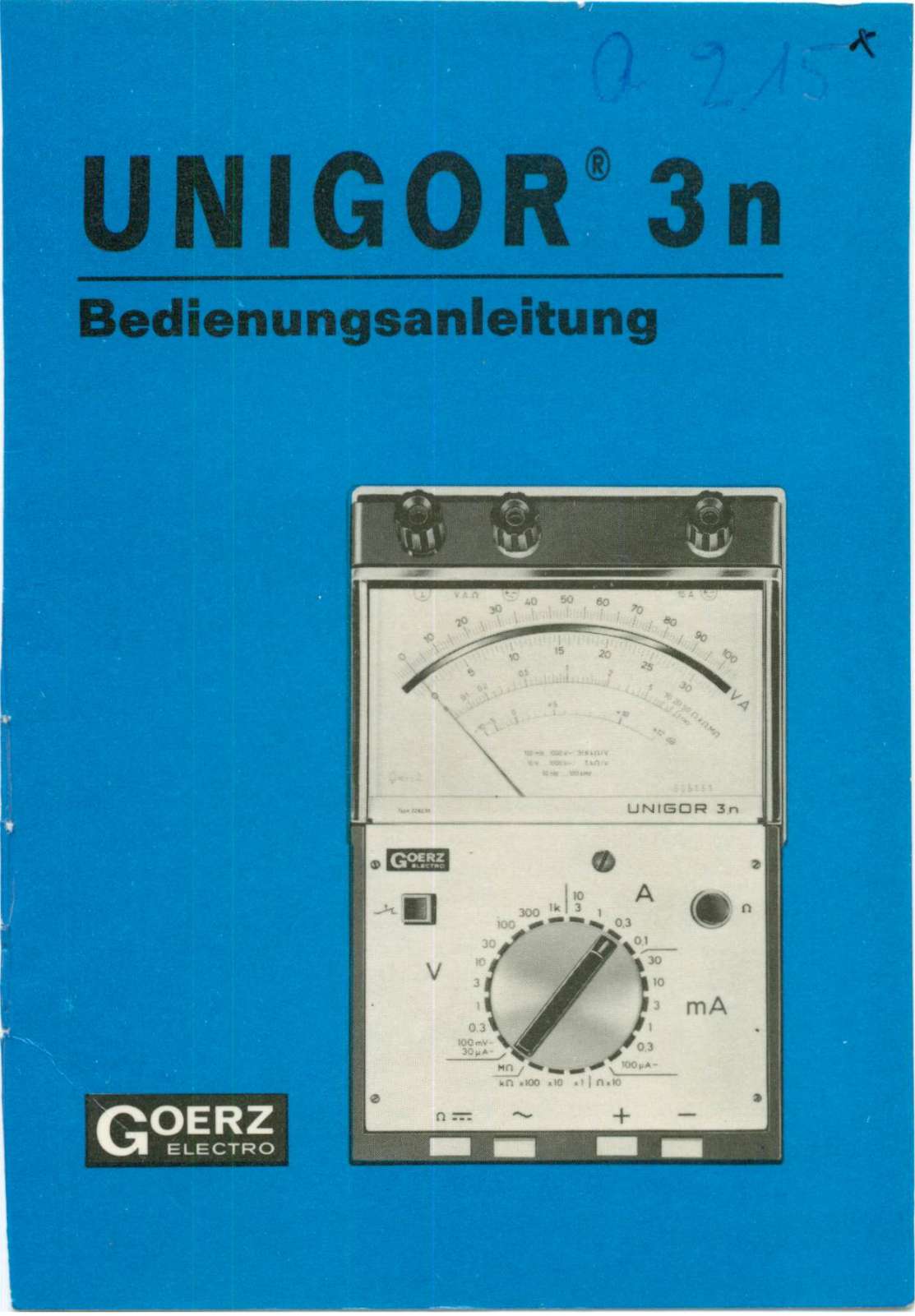 Goerz Electro Unigor 3N Service manual