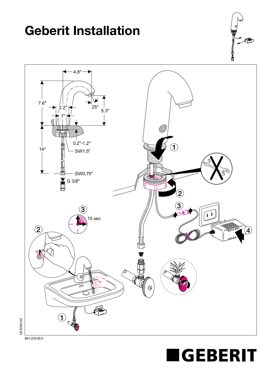 Chicago Faucet 115.736 Installation  Manual