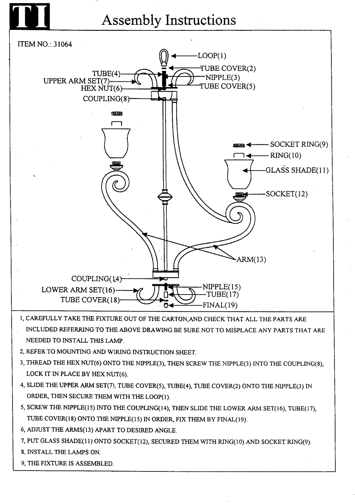 Triarch 31064 User Manual