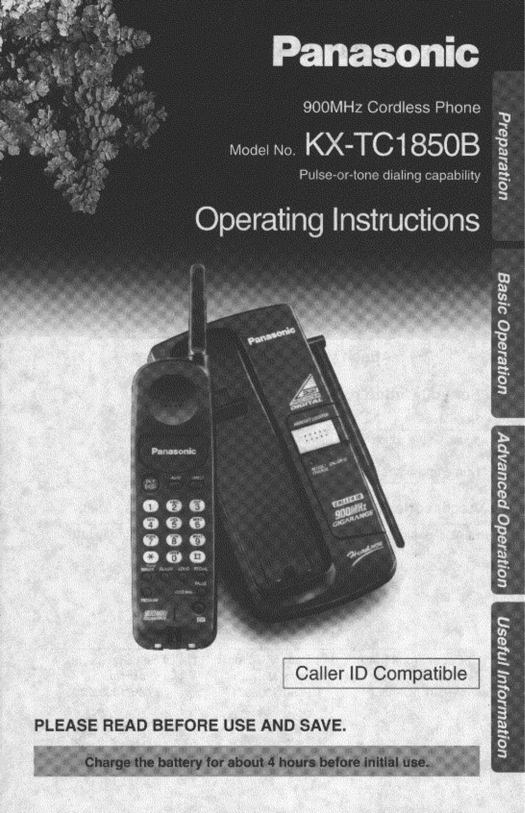 Panasonic kx-tc1850 Operation Manual