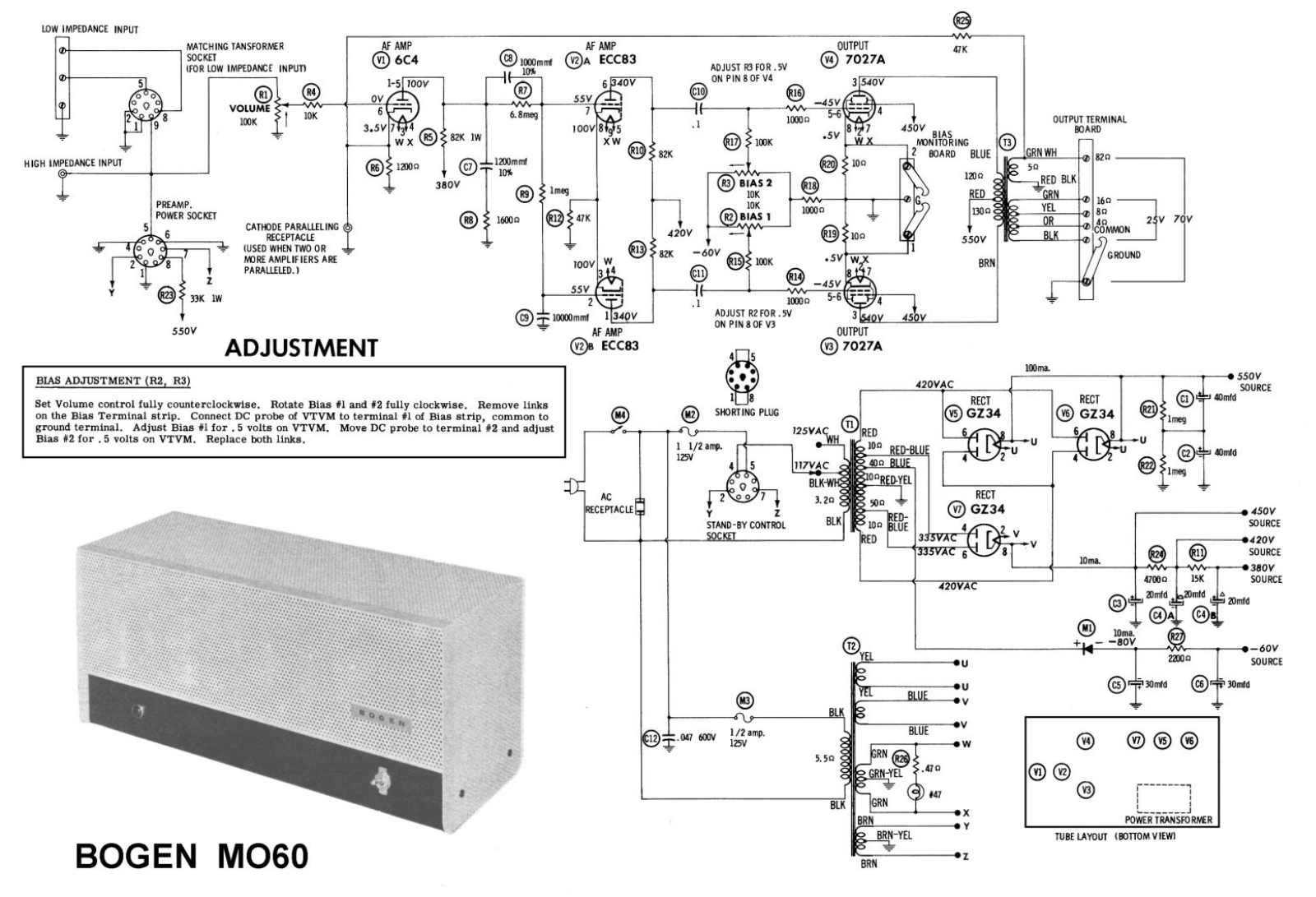 Bogen MO-60 Schematic