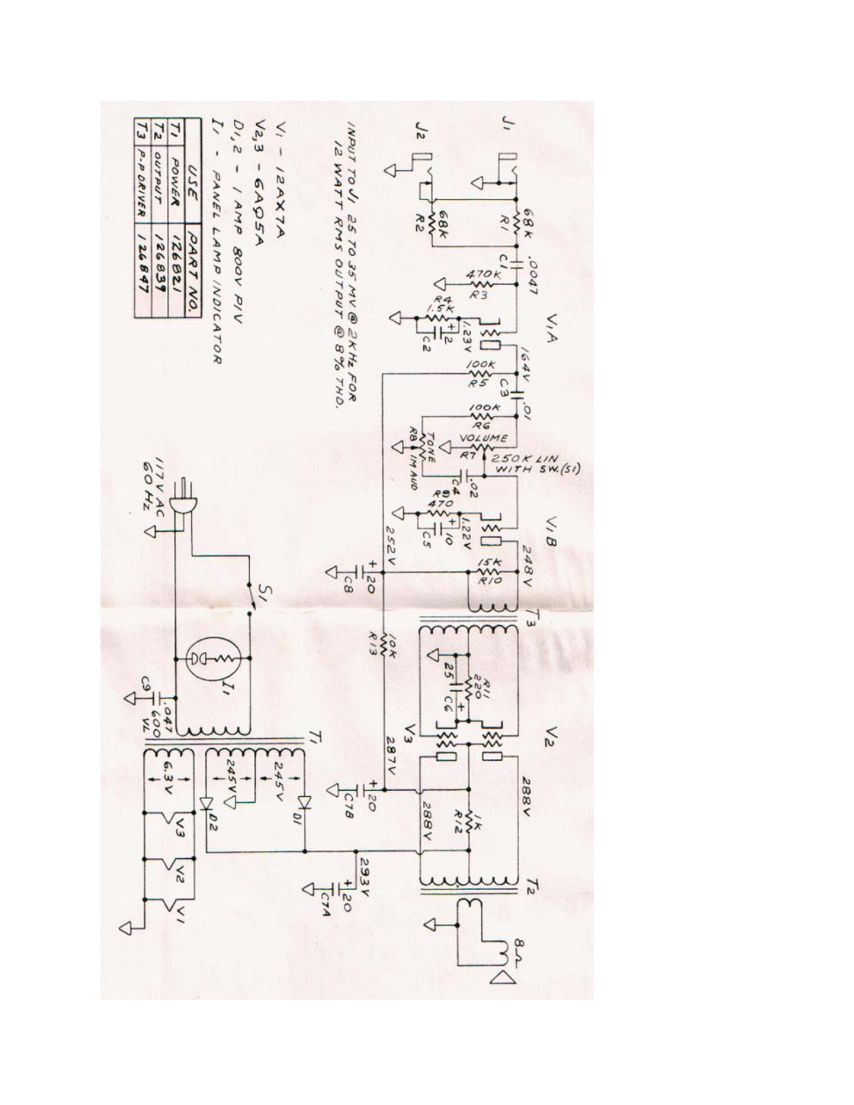 Fender Musicmaster-6AQ5 Schematic