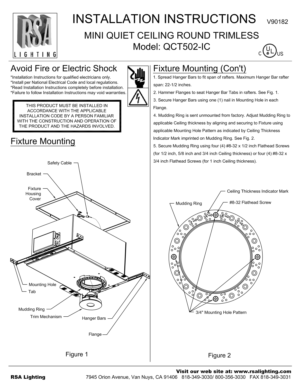 Cooper Lighting QCT502-IC User Manual