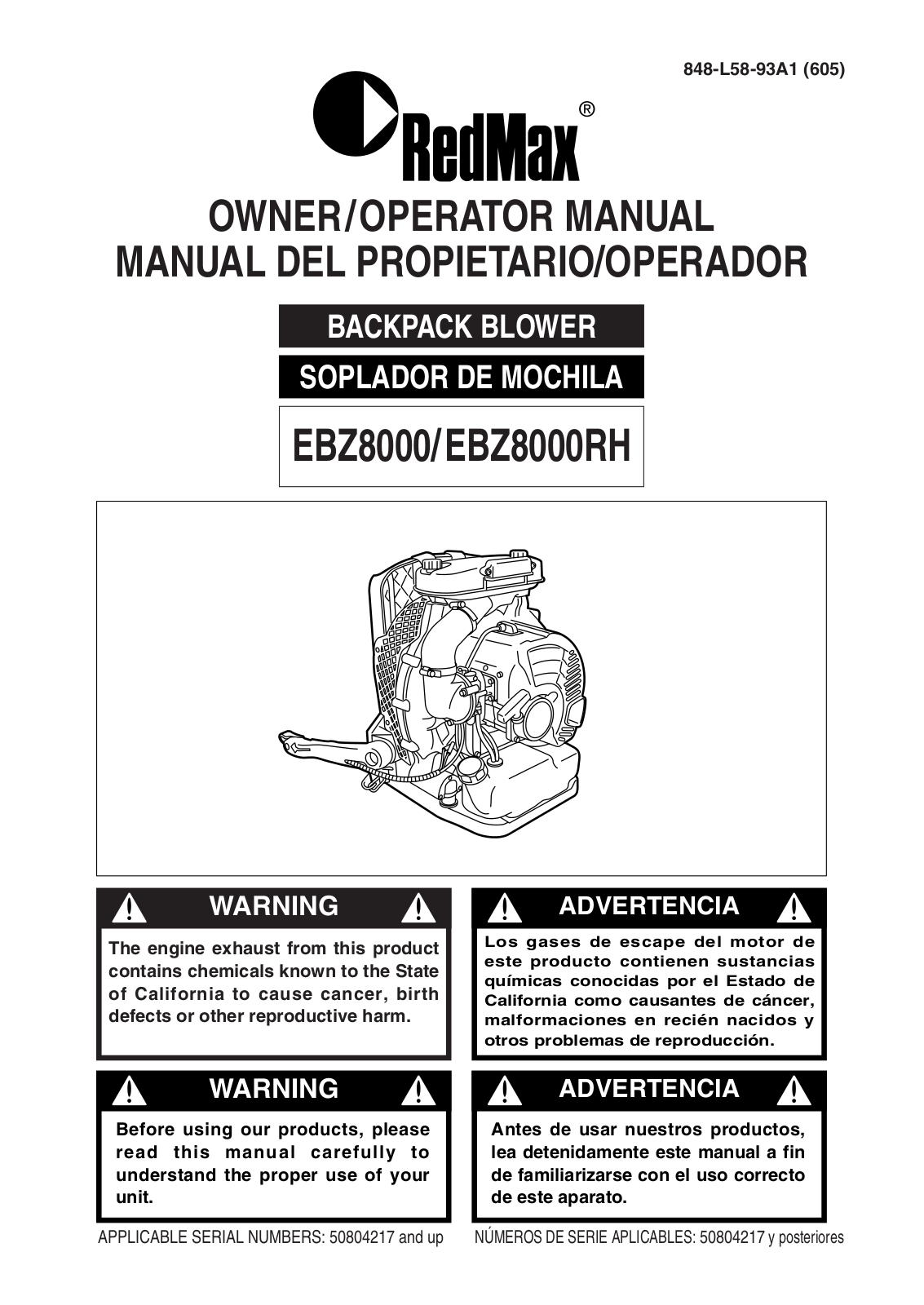 Zenoah EBZ8000-8000RH User Manual