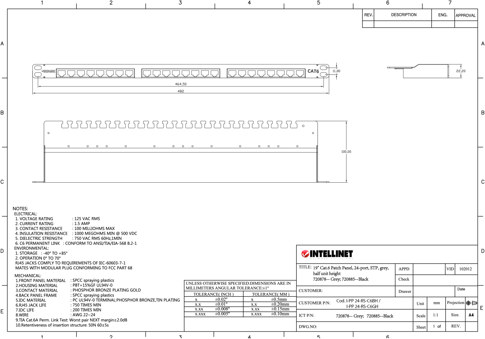 Intellinet I-PP 24-RS-C6BH, I-PP 24-RS-C6GH Drawing - ManualMachine.com
