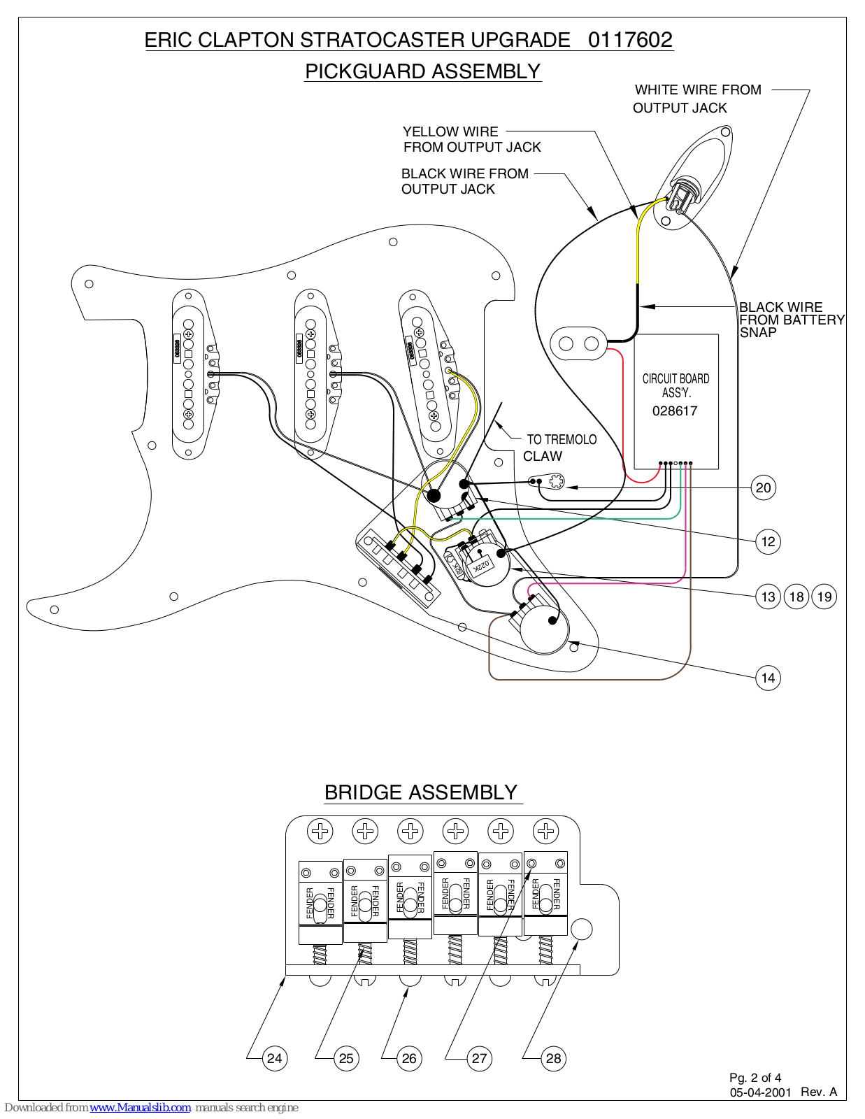 Fender Eric Clapton Stratocaster, Eric Clapton Stratocaster Upgrade, 117602 Wiring Diagram