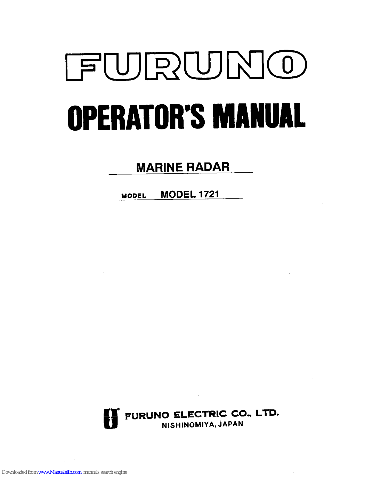 Furuno 1721 Operator's Manual