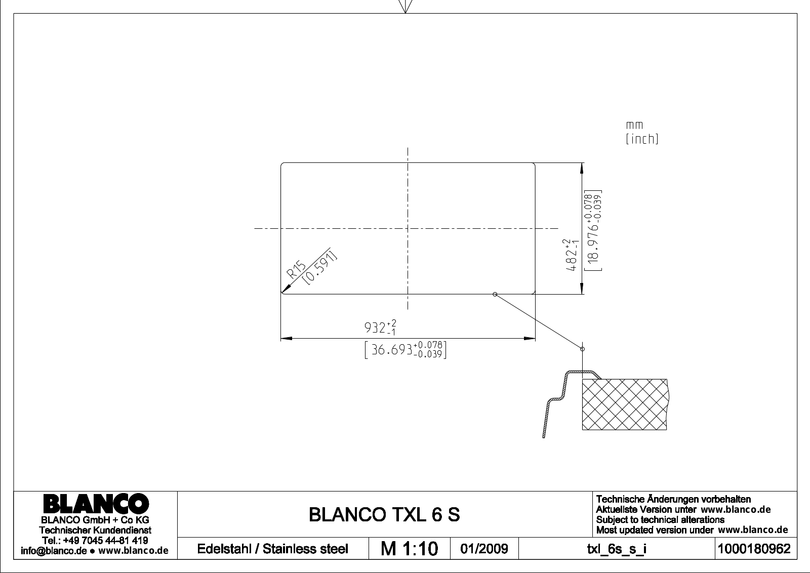 Blanco Tipo XL 6S User Manual