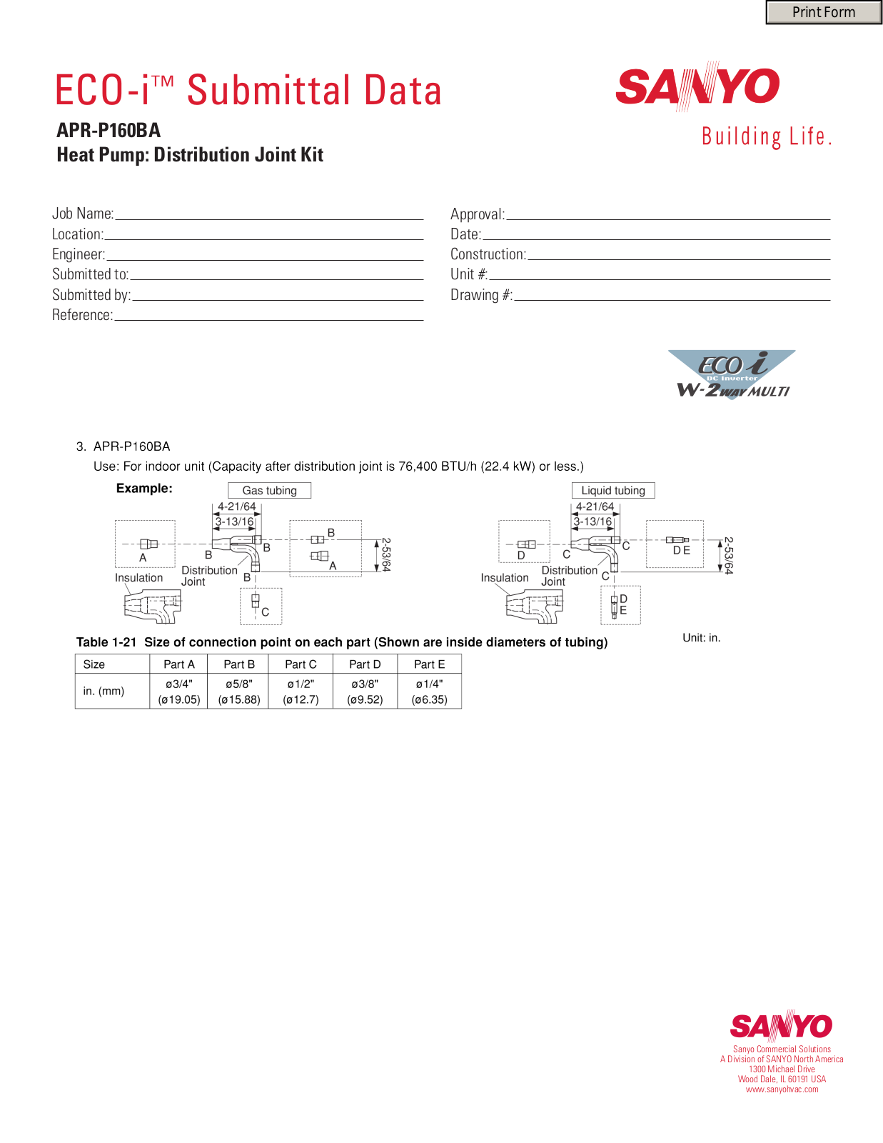 Sanyo APR-P160BA User Manual