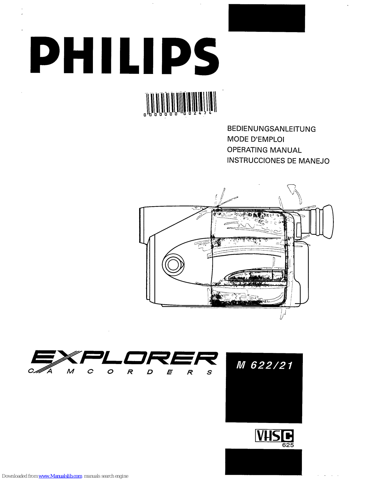 Philips M 622, M621, Explorer M 622, Explorer M 621 Operating Manual