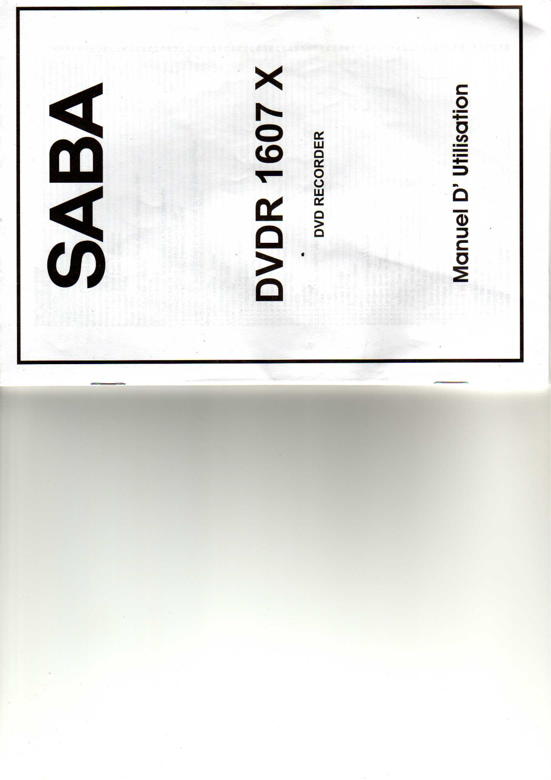 SABA DVDR 1607 X User Manual