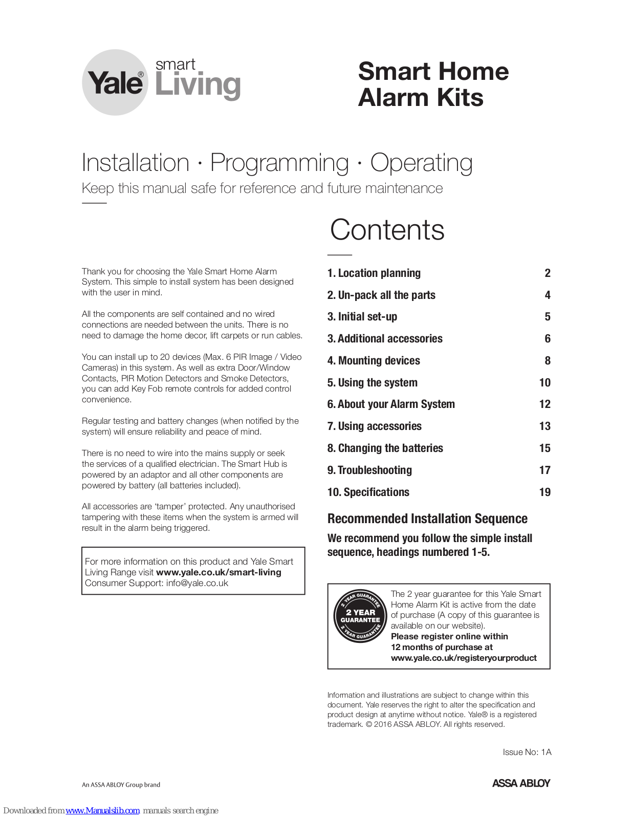 Yale YL-SR-320, YL-SR-340, YL-SR-330 User Manual