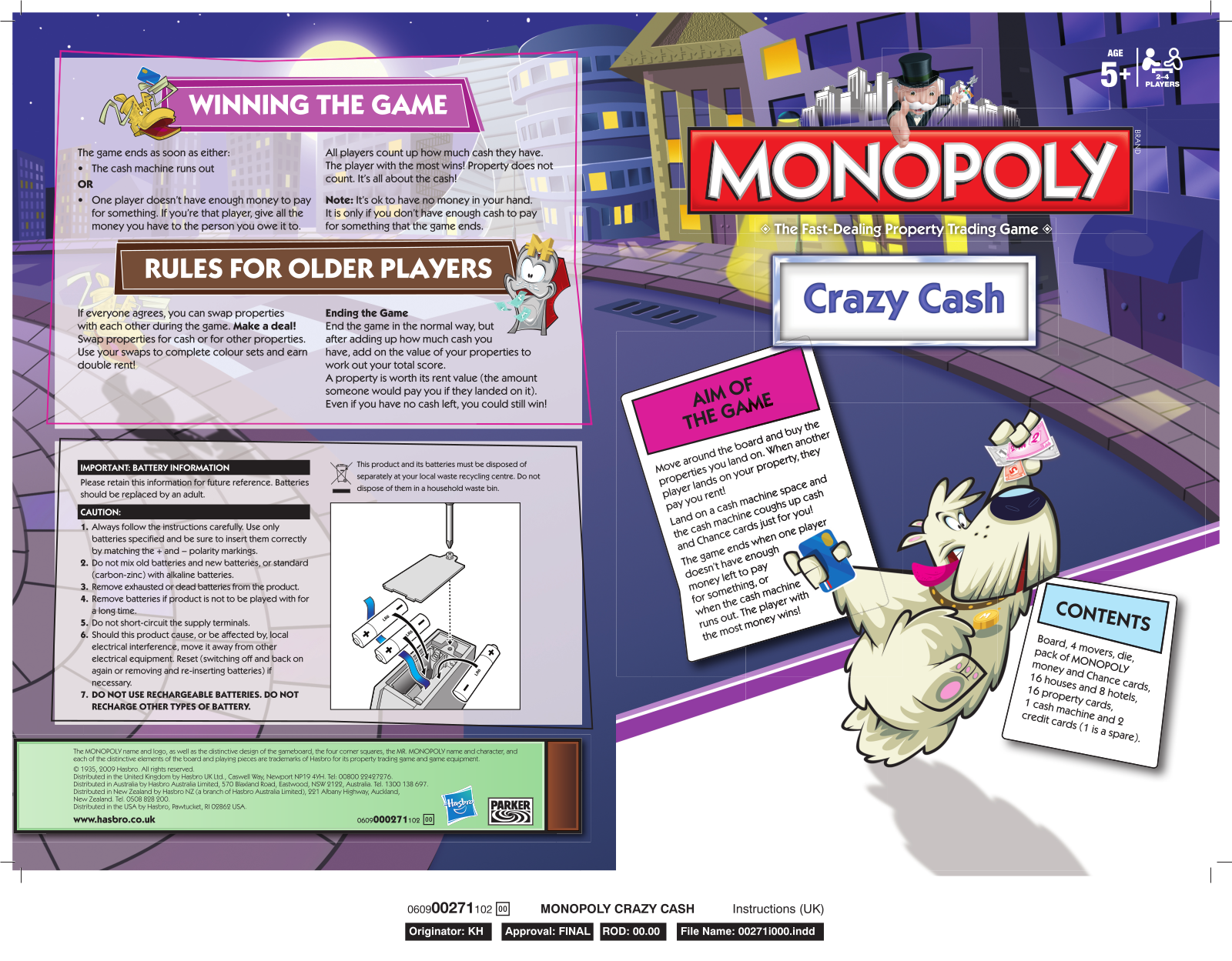 HASBRO Monopoly Crazy Cash User Manual