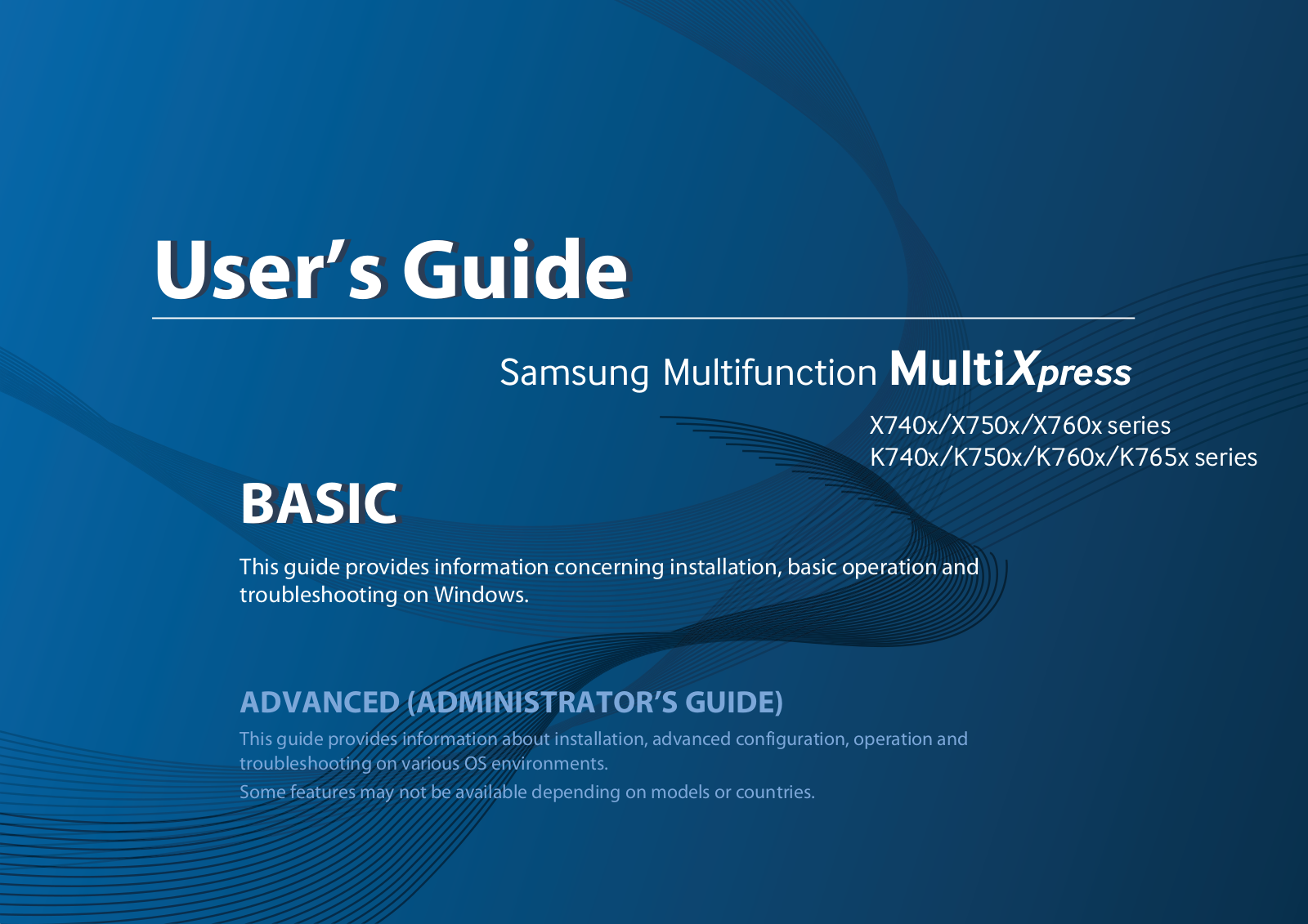 Samsung SL-X7400GX User manual