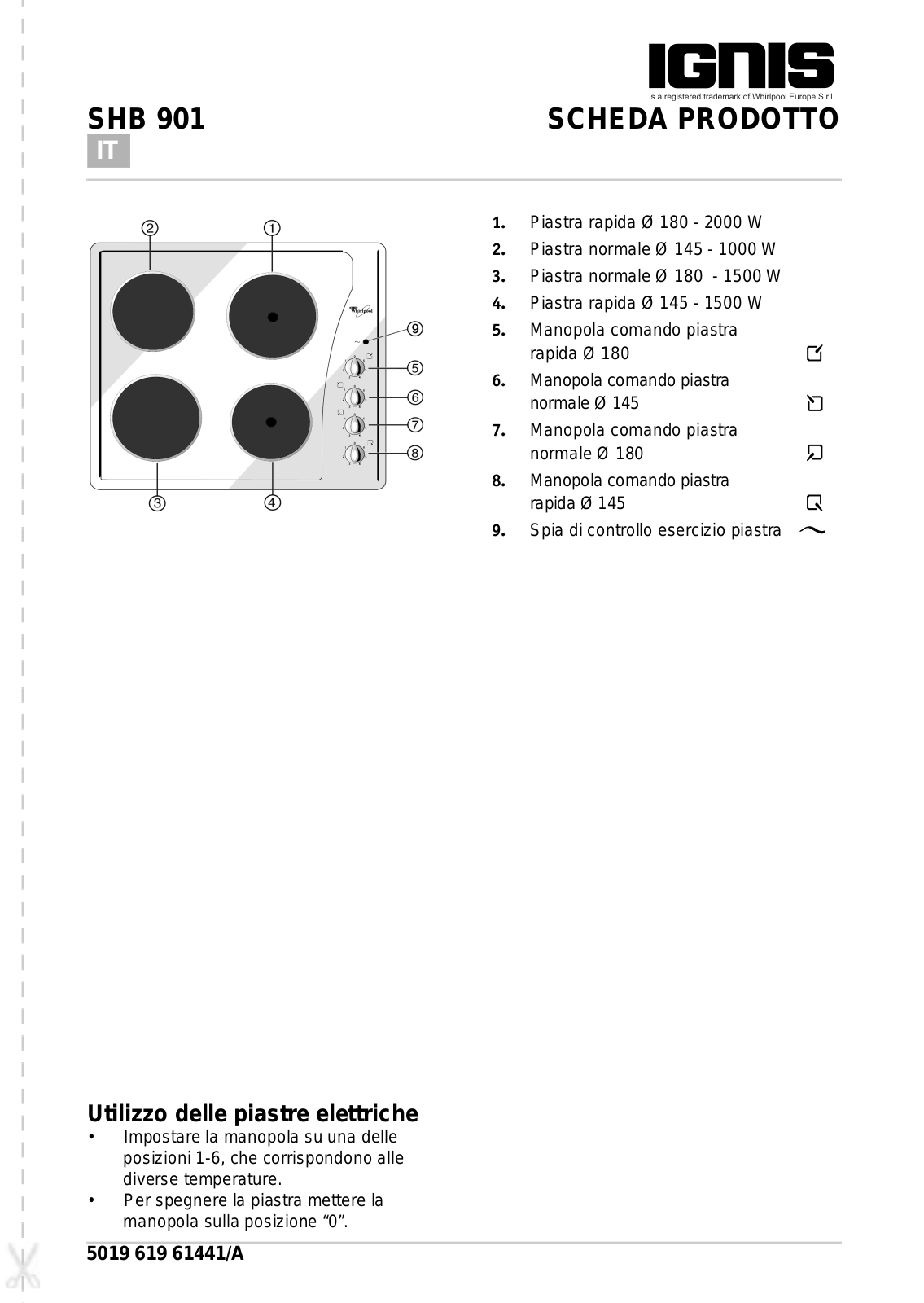 Whirlpool SHB 901 W INSTRUCTION FOR USE