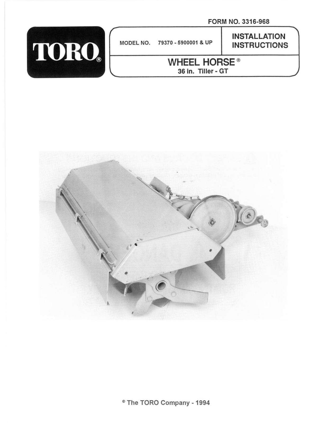 Toro 79370 Installation Instructions