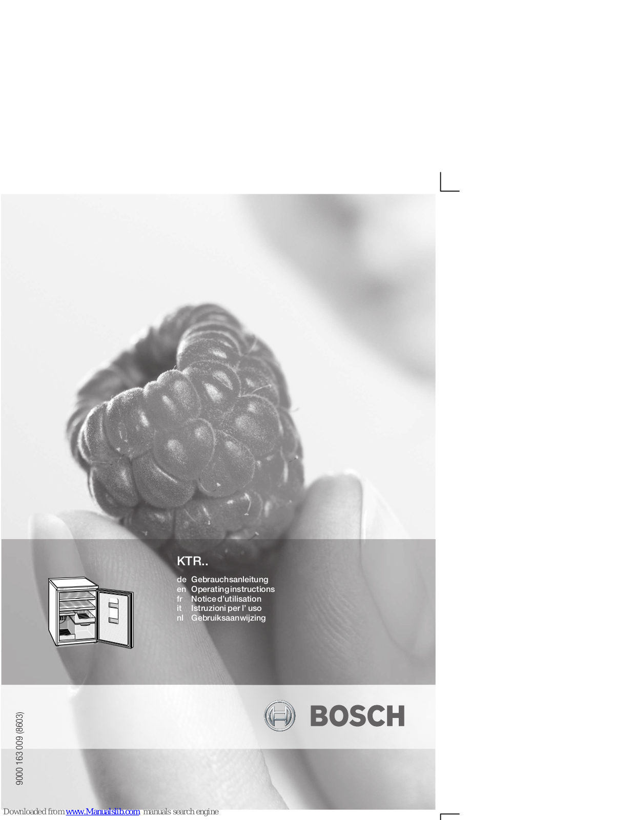 Bosch KTR Operating Instructions Manual