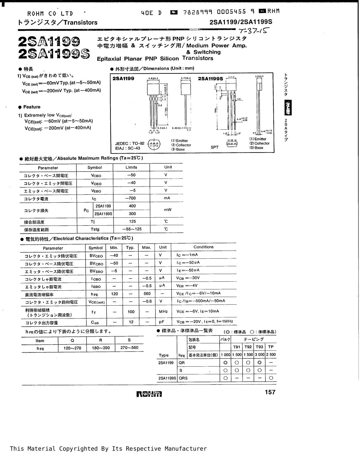 Datasheet 2sa1199 Datasheet - ManualMachine.com
