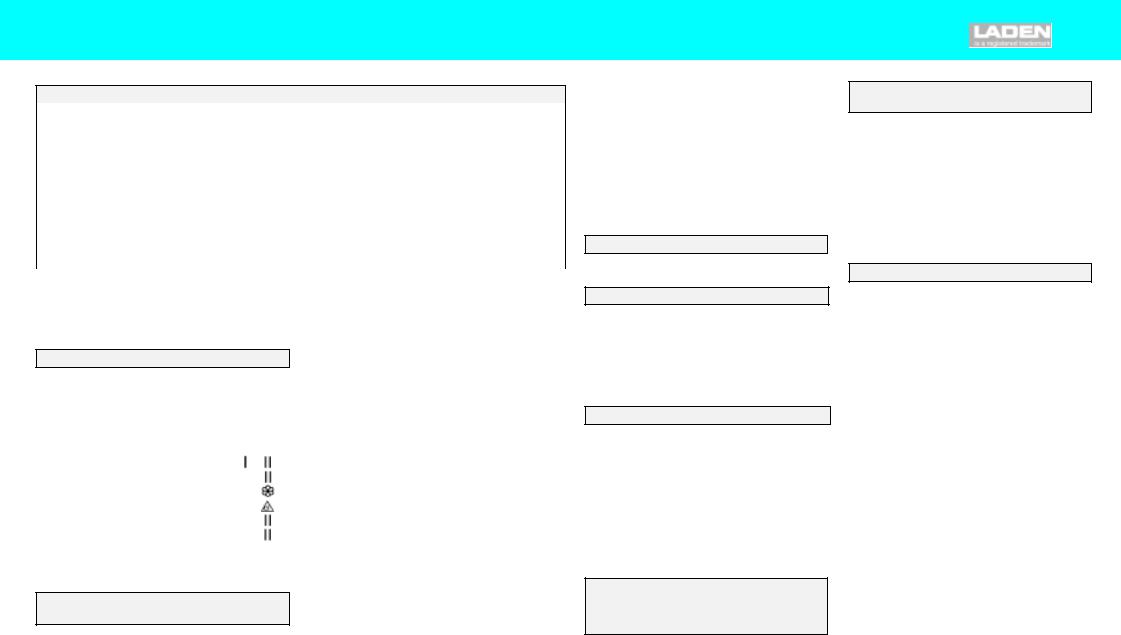 LADEN EV 605 PROGRAM TABLE