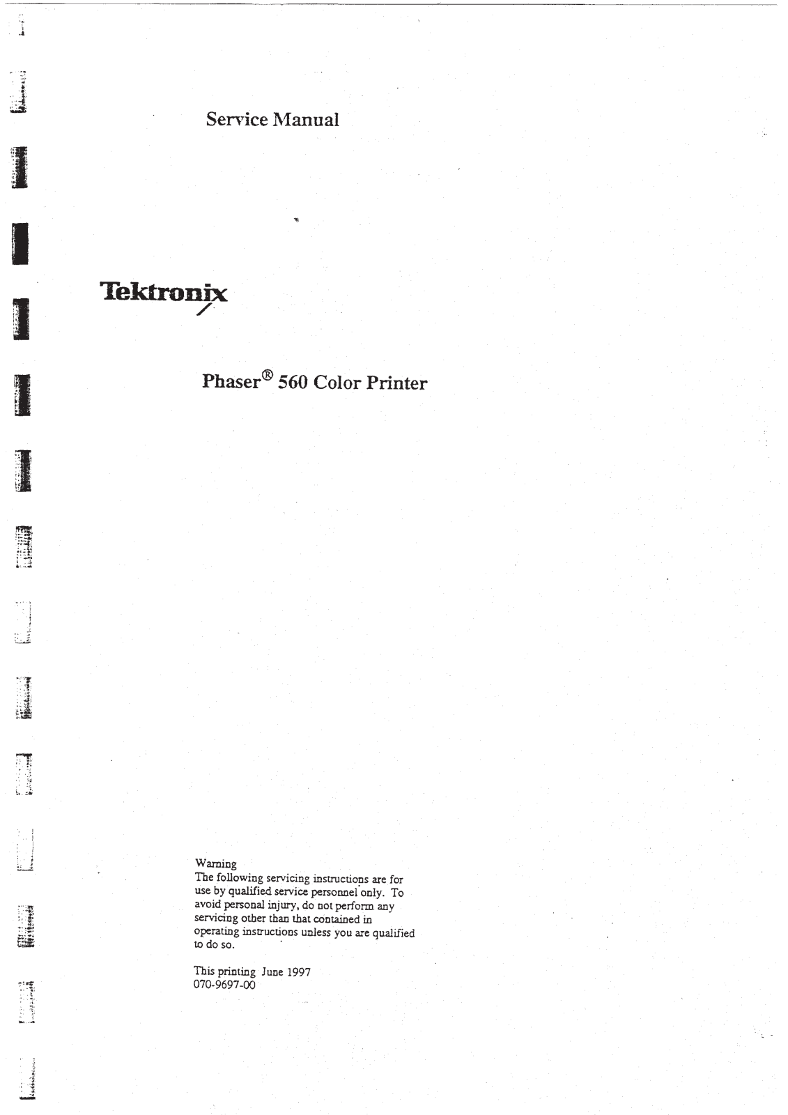 Tektronix Phaser 560 Service manual