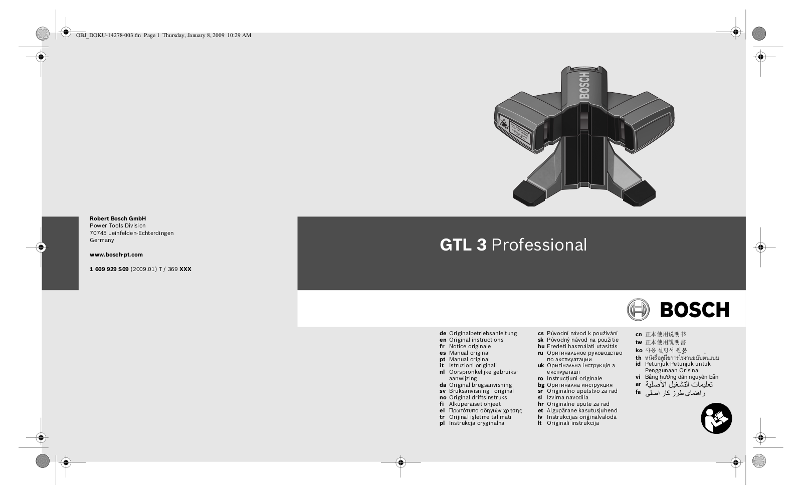 Bosch GTL 3 Professional User guide